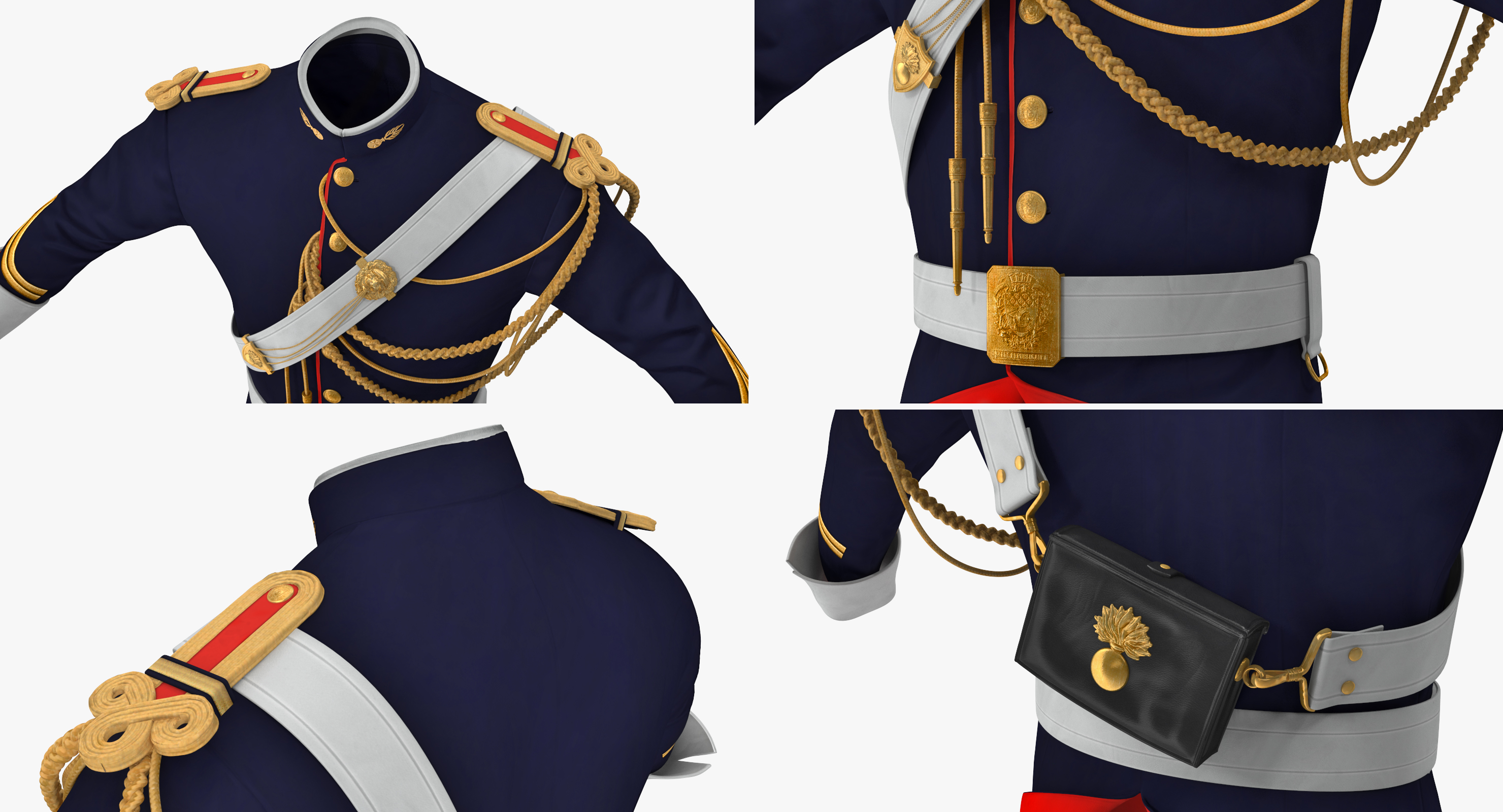 3D French Cuirassier Officers Jacket model