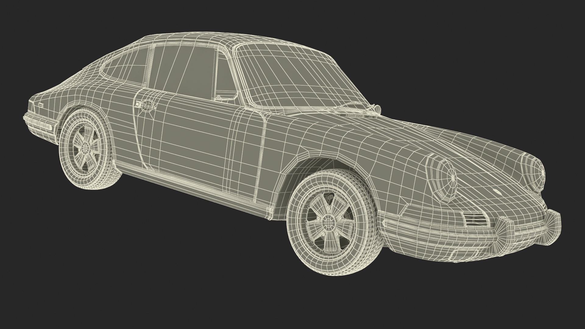 Porsche 911 1968 Blue Rigged for Cinema 4D 3D