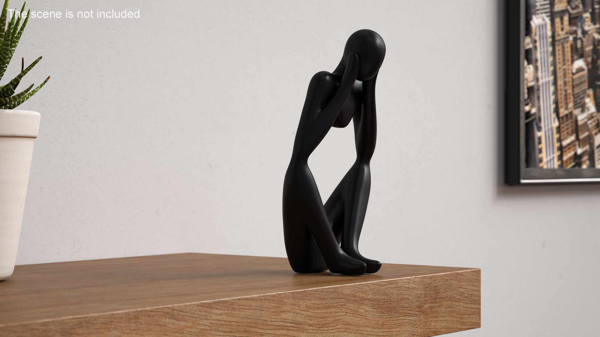 Stylized Human Figurine Black 3D model