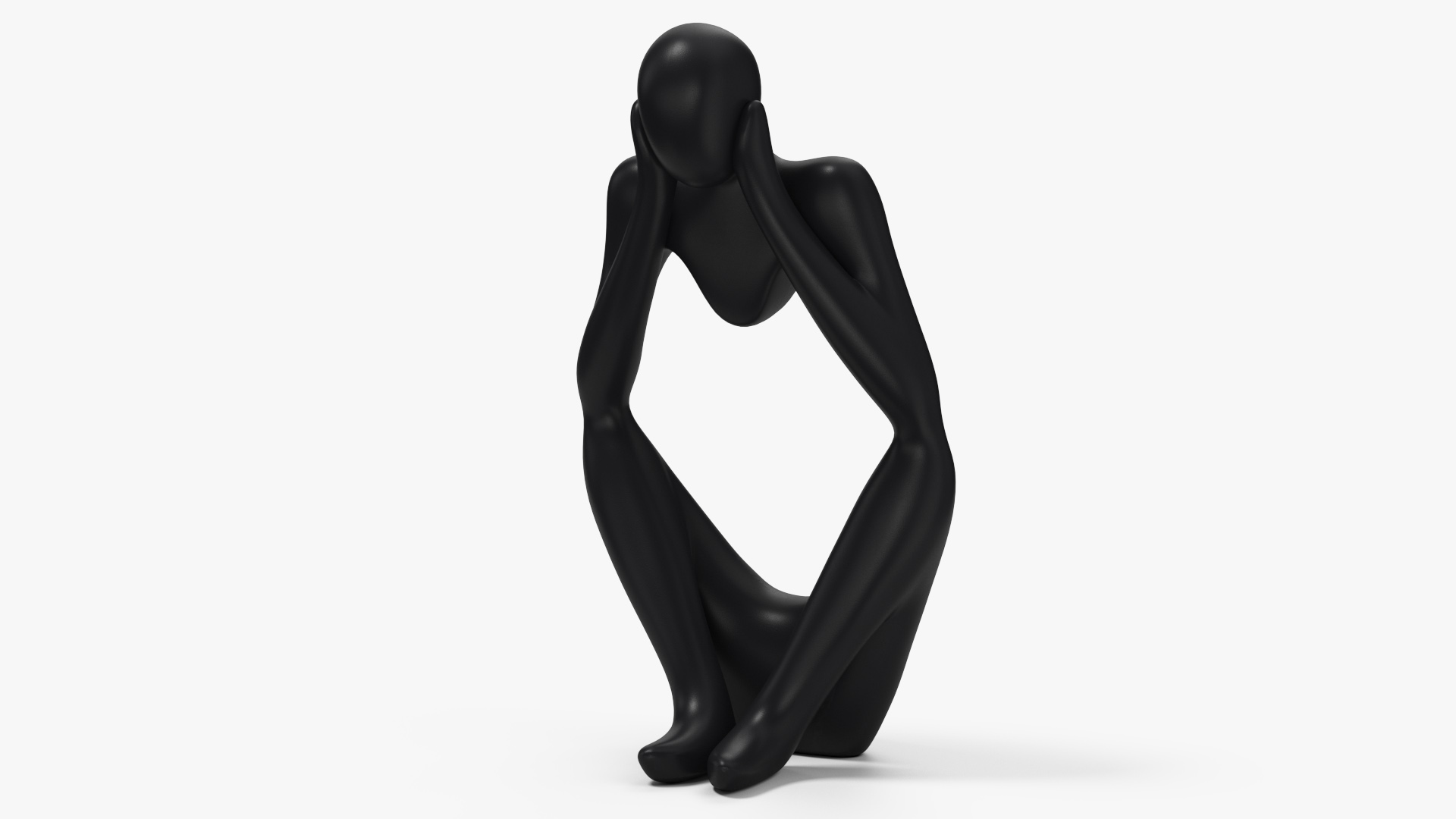 Stylized Human Figurine Black 3D model