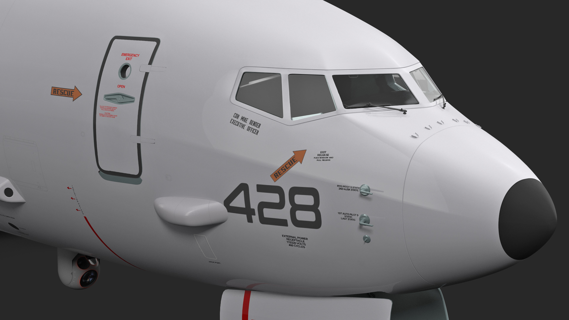 Boeing P-8 Poseidon Military Aircraft Rigged 3D model