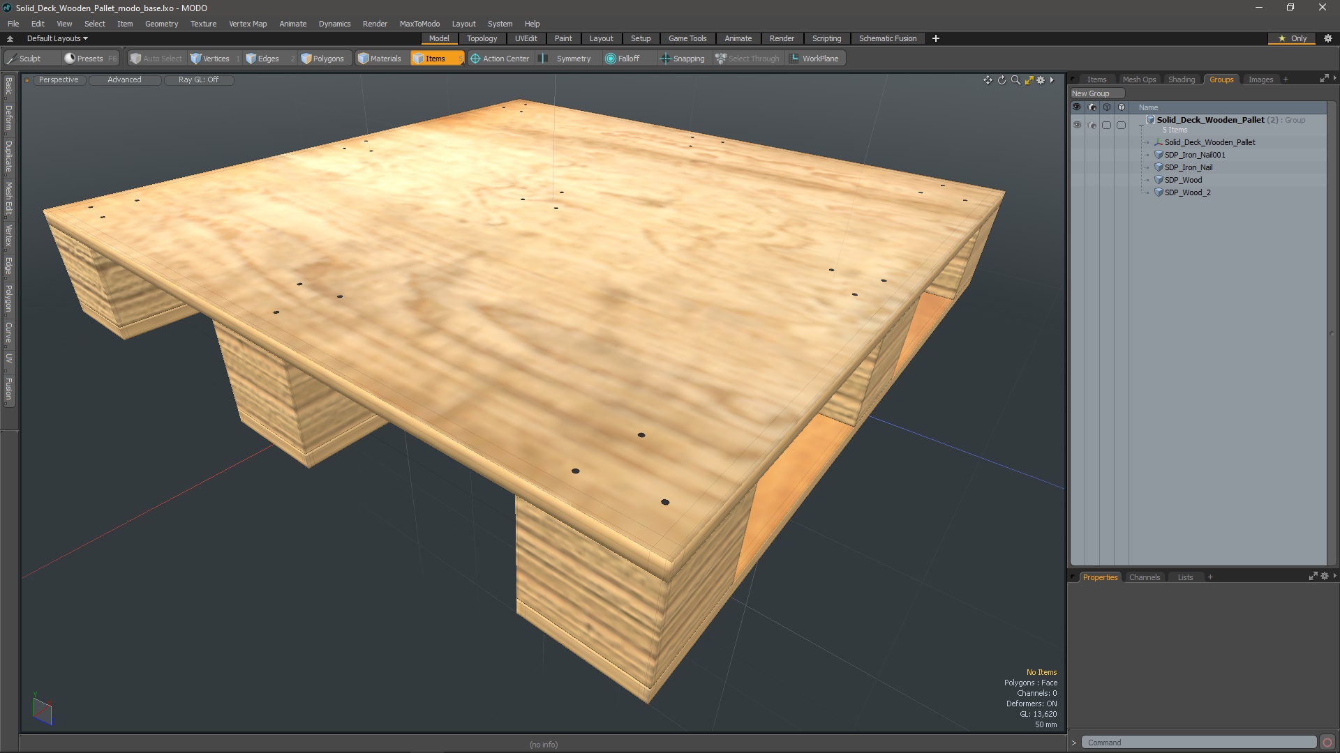 Solid Deck Wooden Pallet 3D model