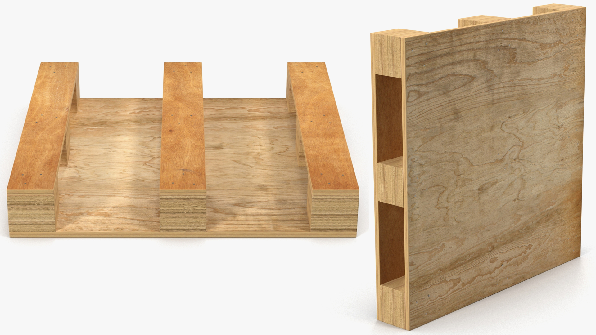 Solid Deck Wooden Pallet 3D model