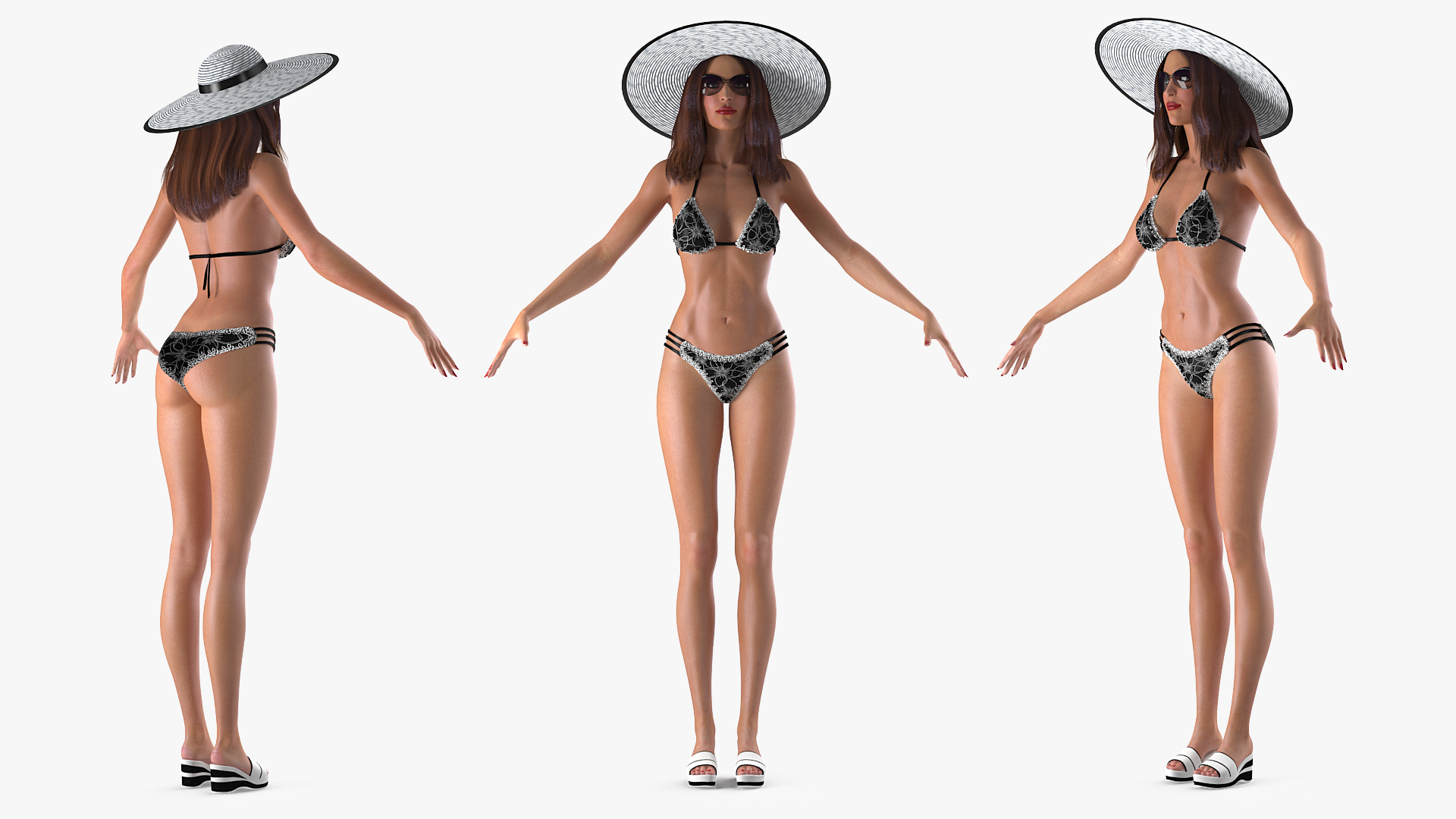 3D Bikini Girl Rigged model