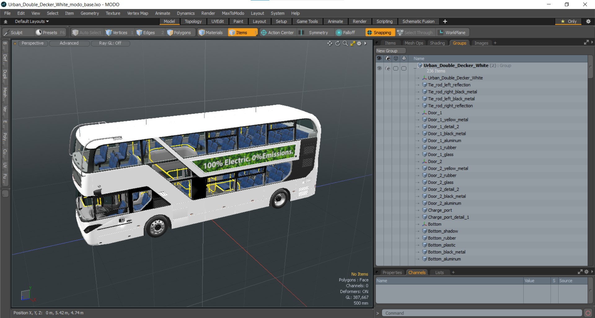 3D model Urban Double Decker White