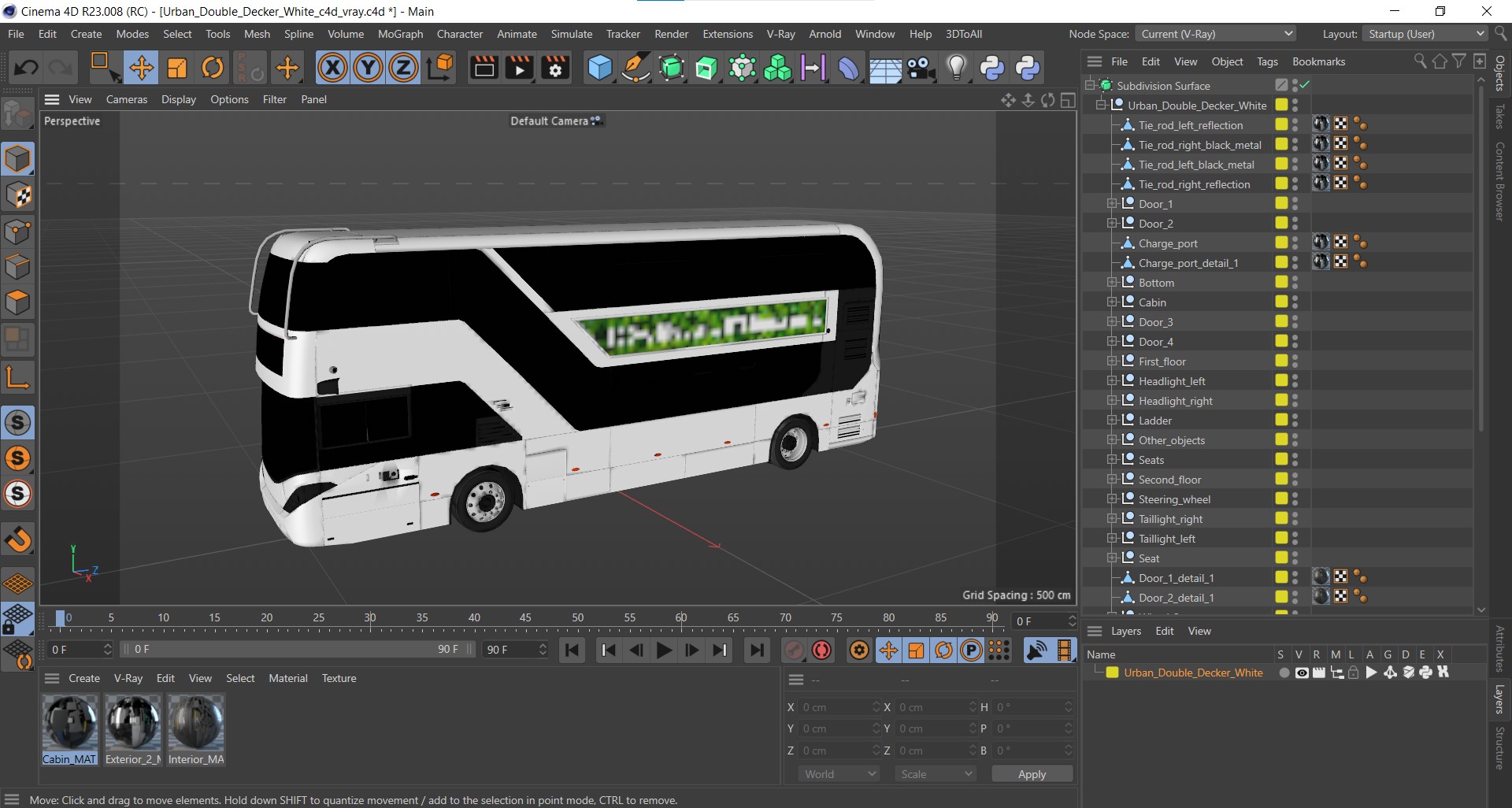 3D model Urban Double Decker White