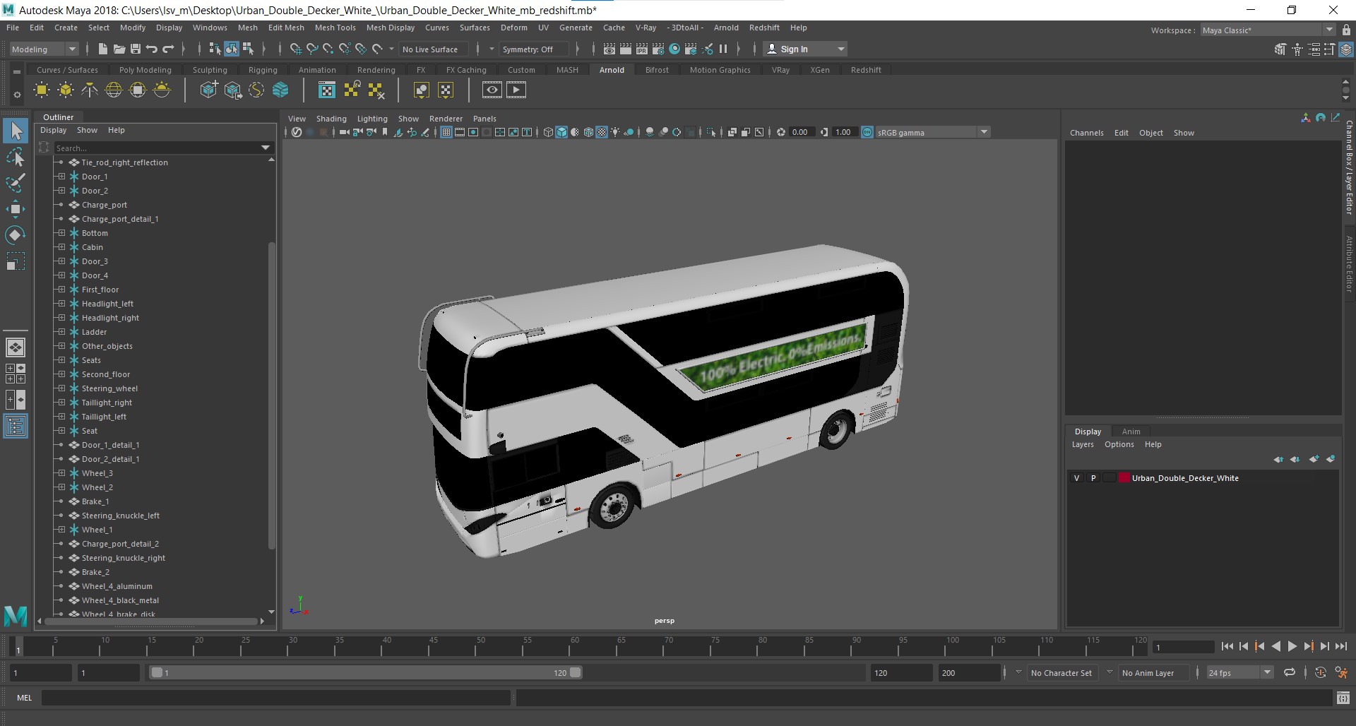 3D model Urban Double Decker White