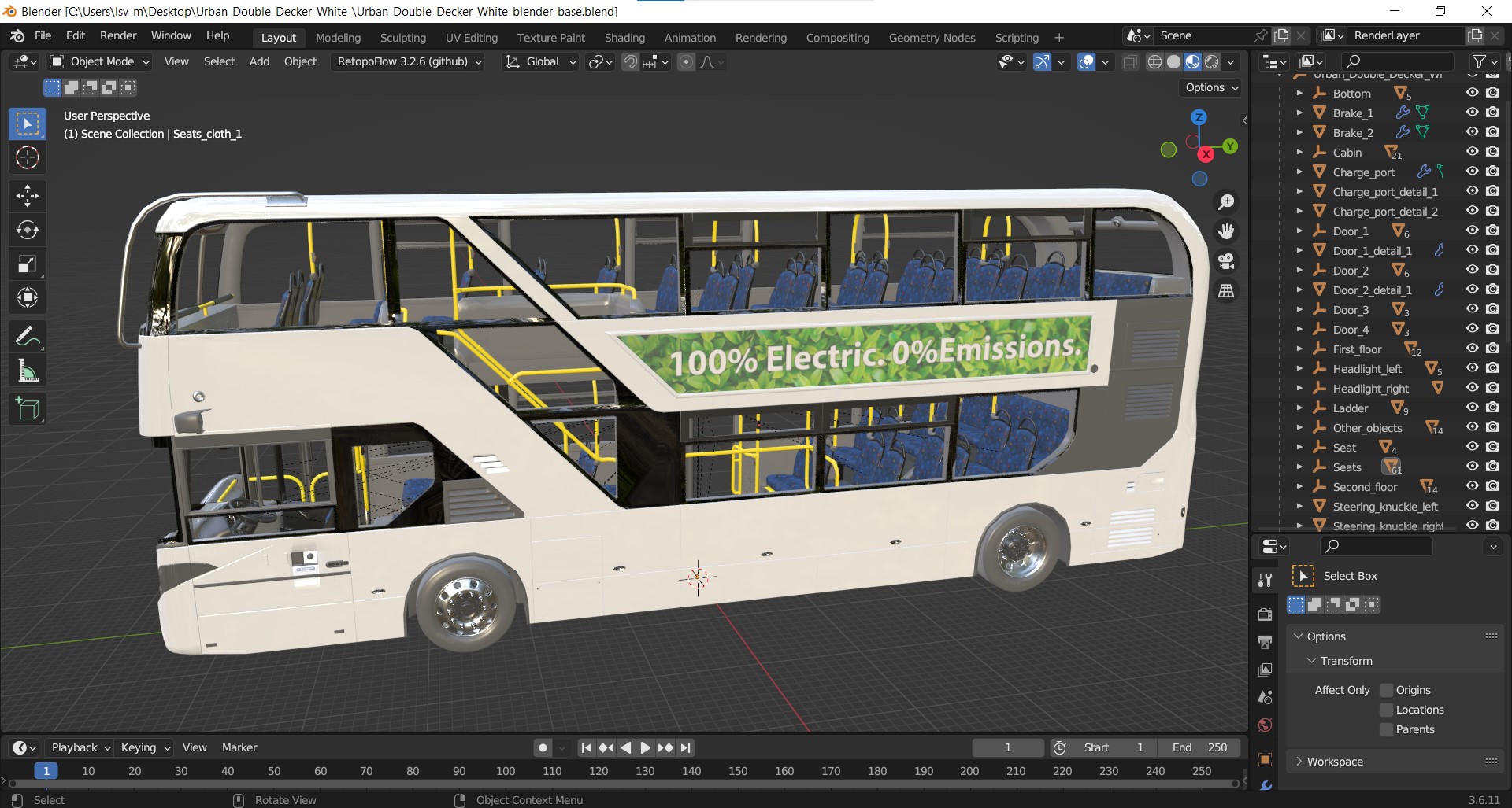 3D model Urban Double Decker White