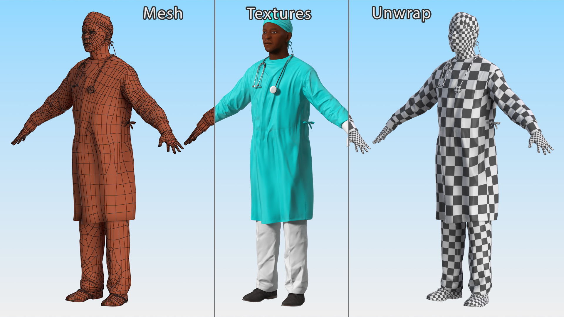 3D model African Black Male Doctor