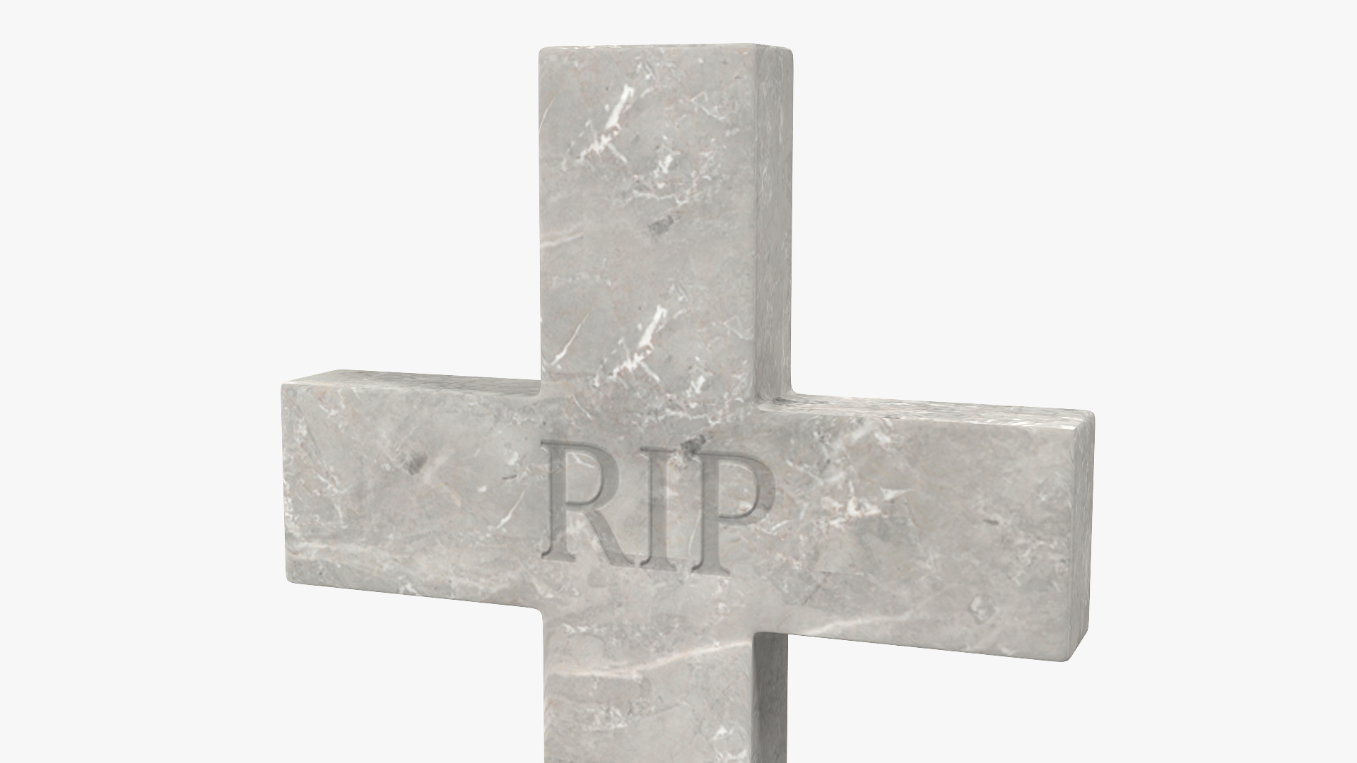 3D Marble Cross Memorial