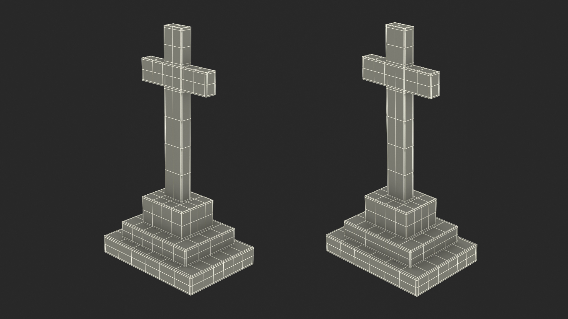 3D Marble Cross Memorial