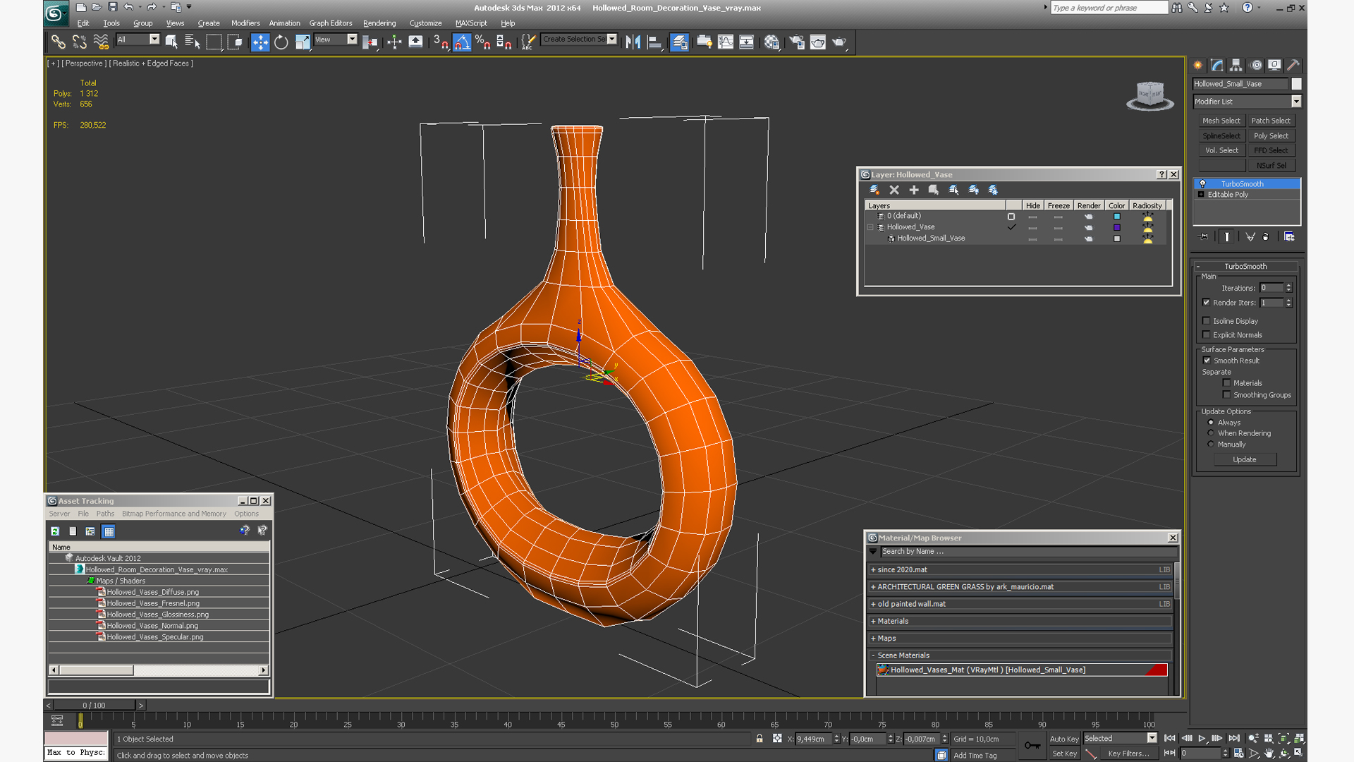 Hollowed Room Decoration Vase 3D model