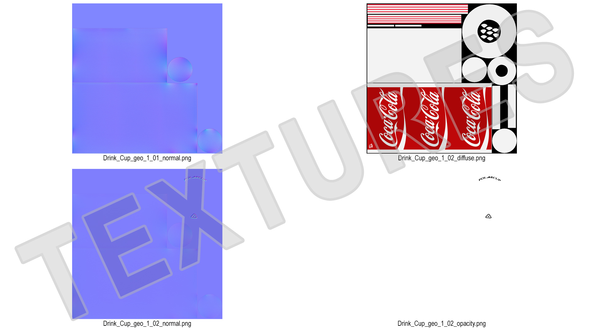 3D Coca-Cola Branded Paper Cup with Straw model