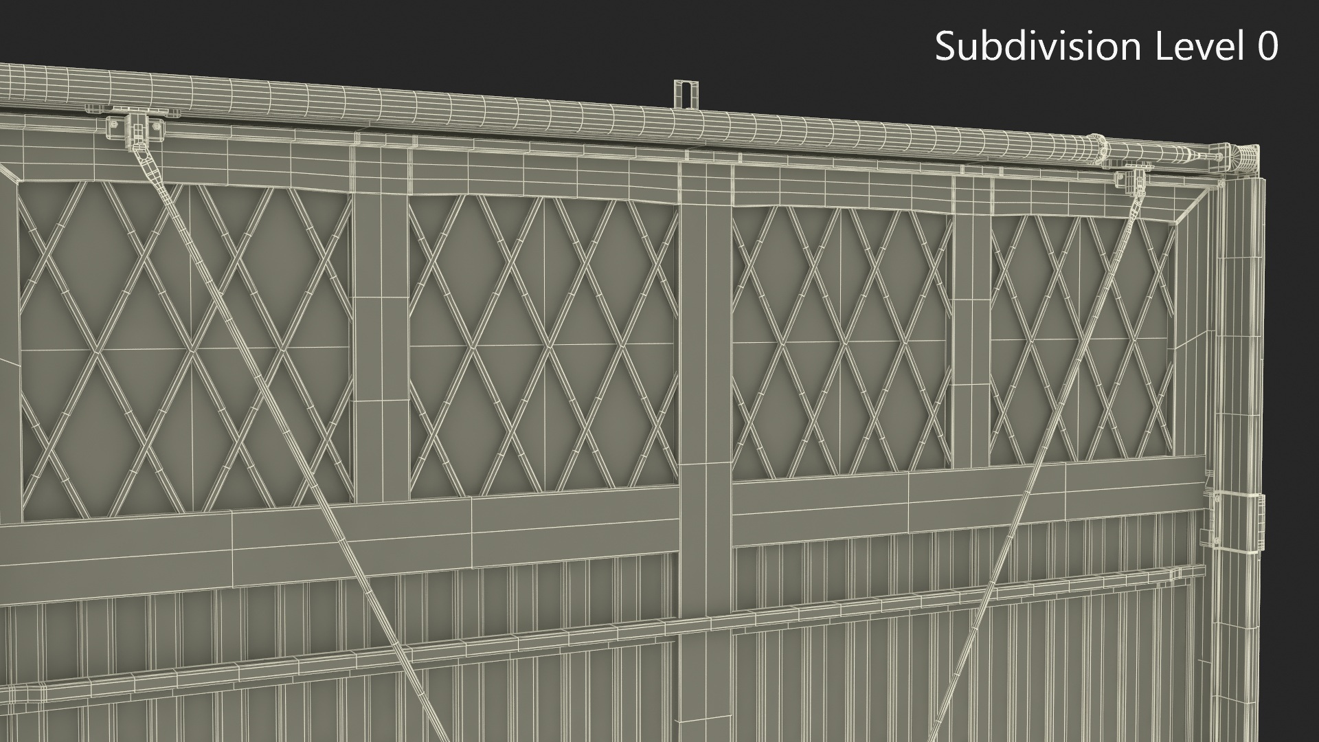 Double Garage Door with Windows Rigged for Cinema 4D 3D