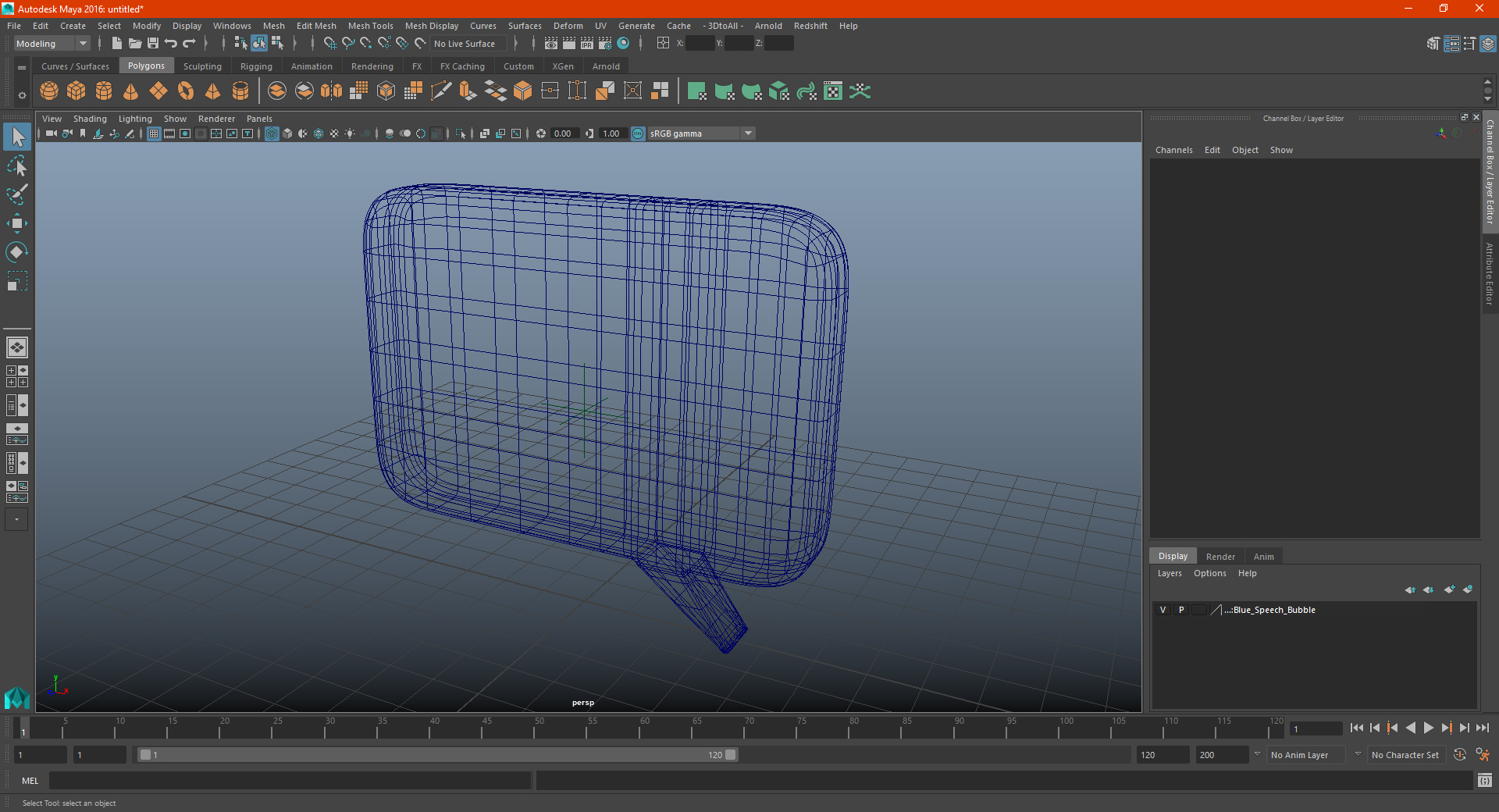 3D Blue Speech Bubble model