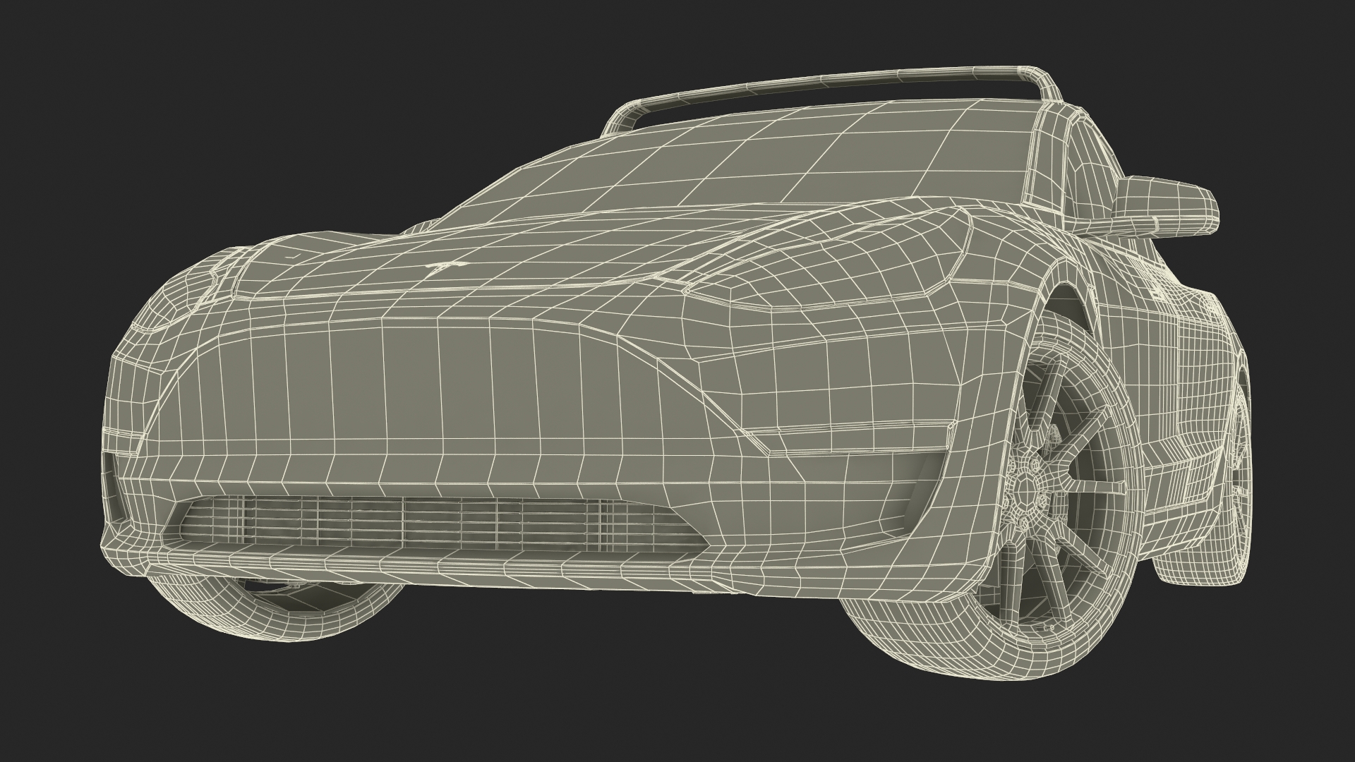 Tesla with Roof Rack Rigged 3D