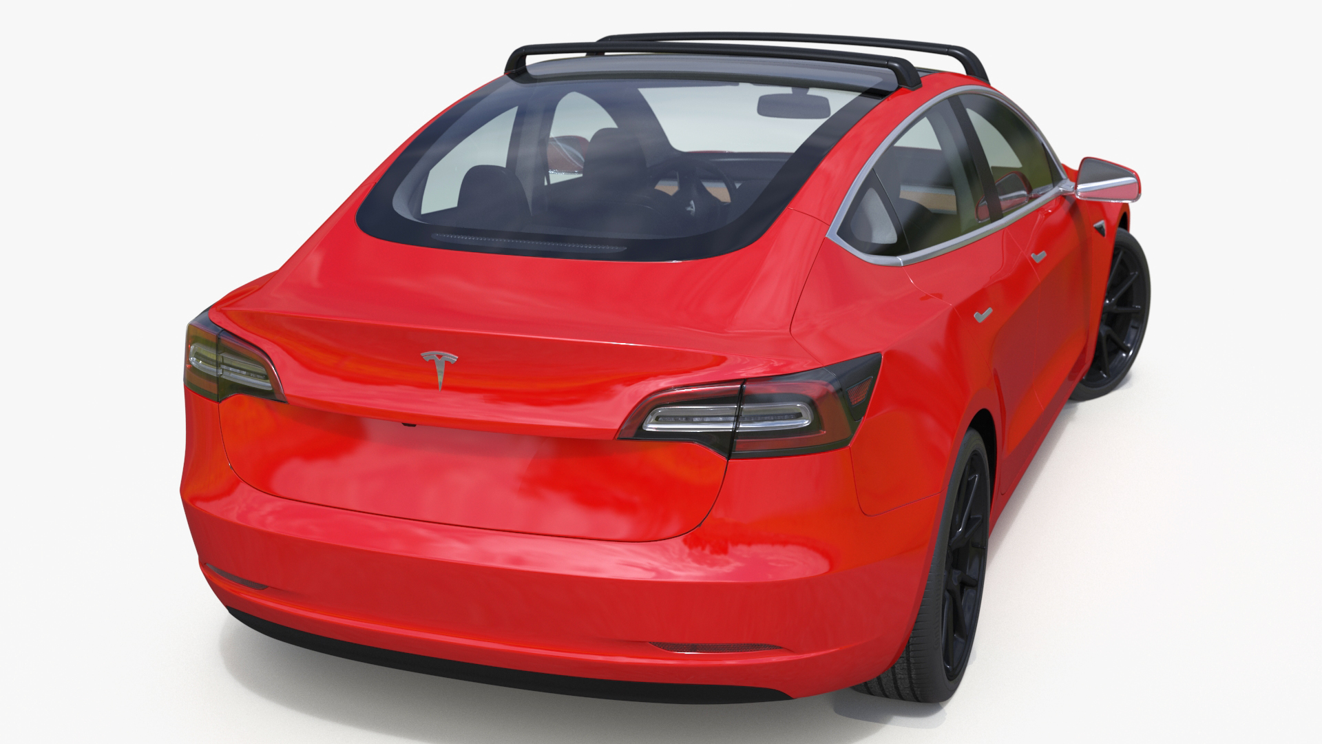 Tesla with Roof Rack Rigged 3D