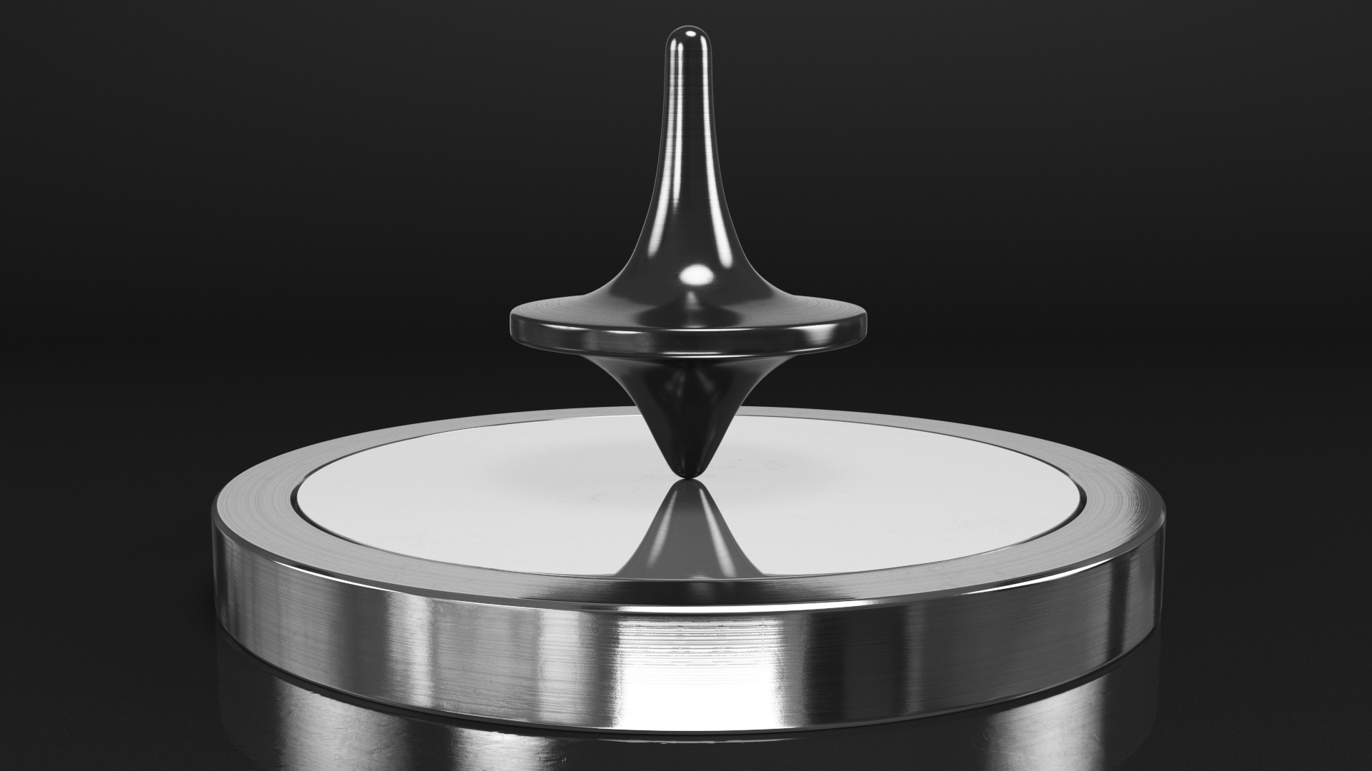 3D Metal Spinning Top with Base model