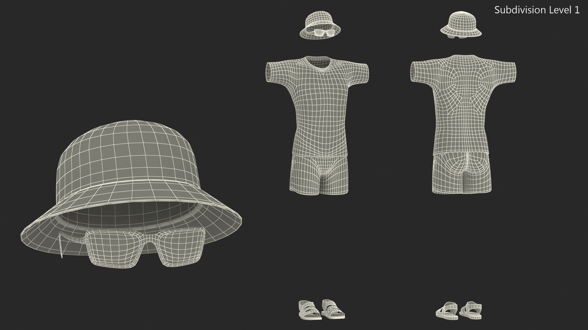 3D Beach Style Clothes Set model