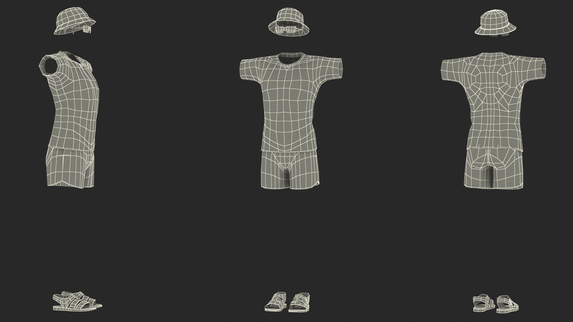 3D Beach Style Clothes Set model