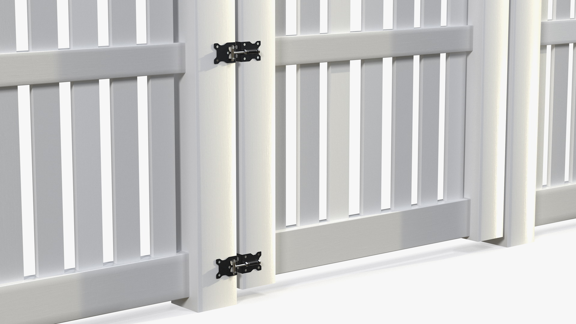 3D White Fencing Palisade Pointed Pales