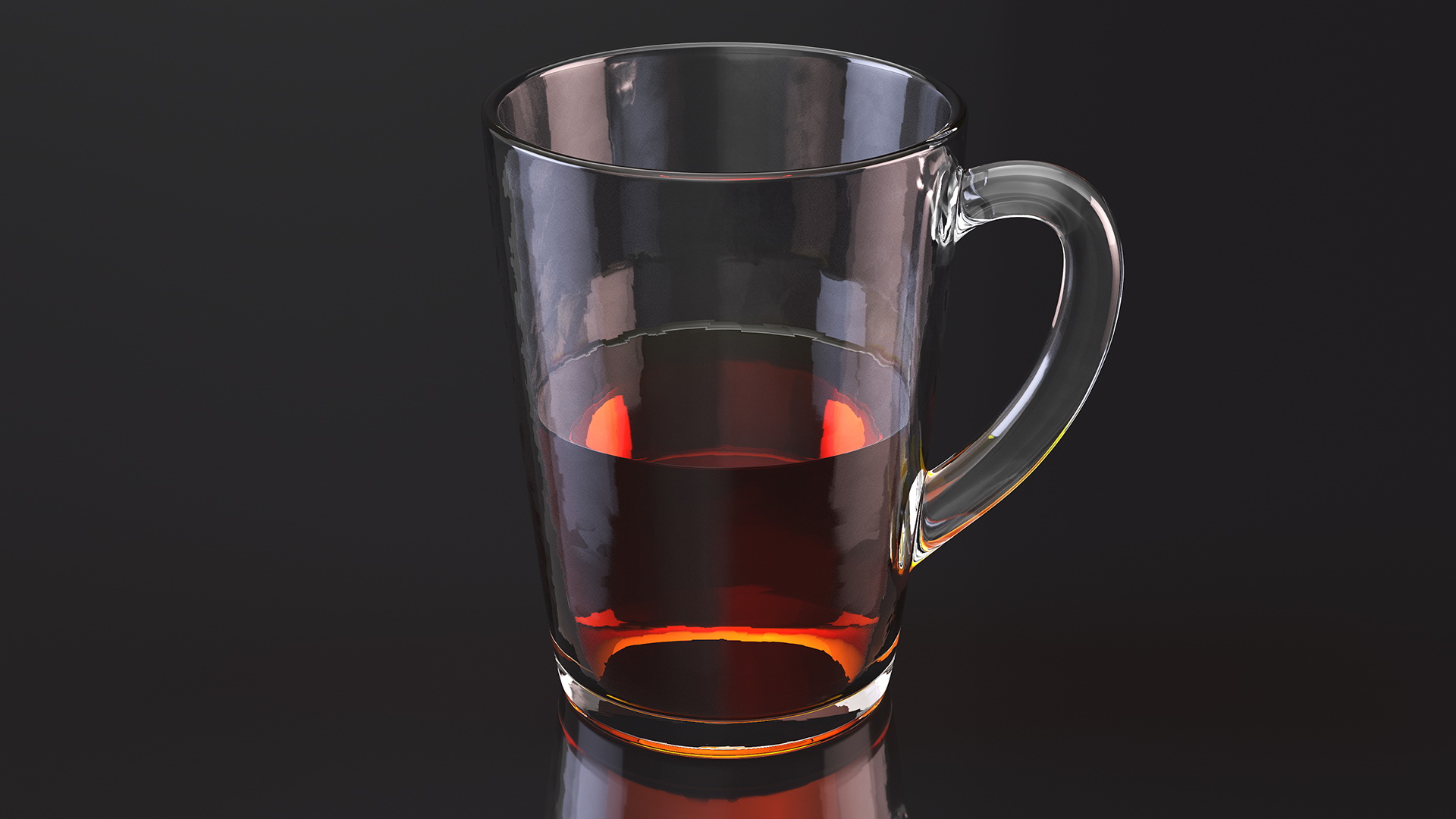 3D Glass Cup Set Half Full model