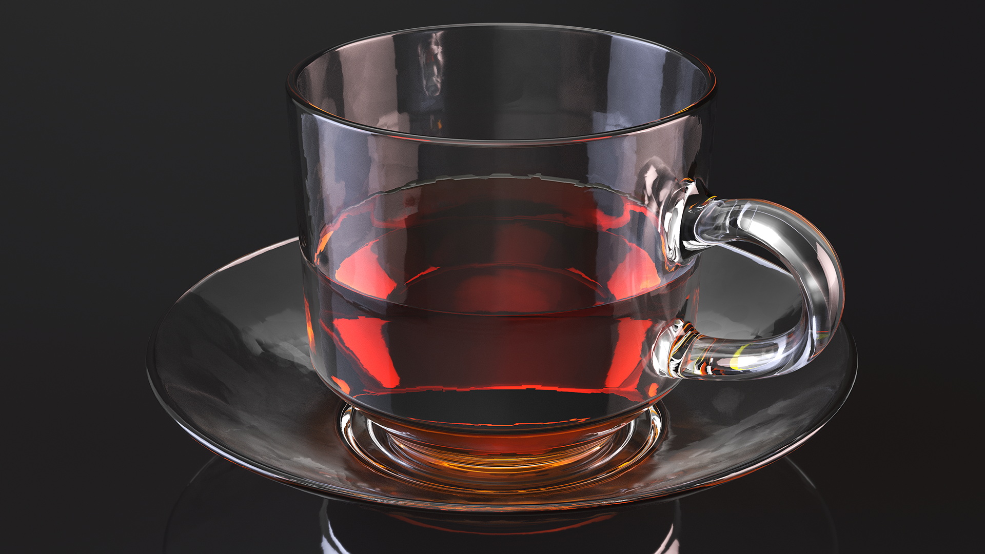 3D Glass Cup Set Half Full model