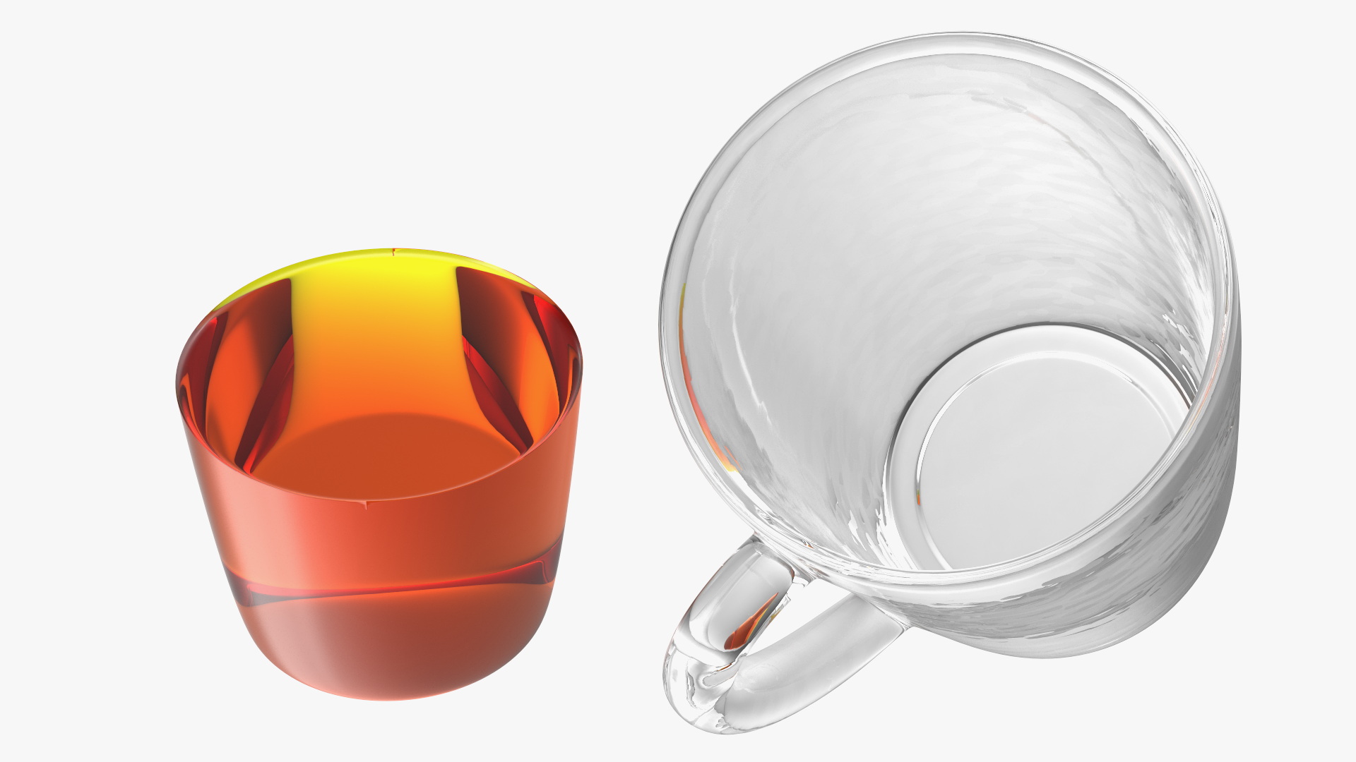 3D Glass Cup Set Half Full model