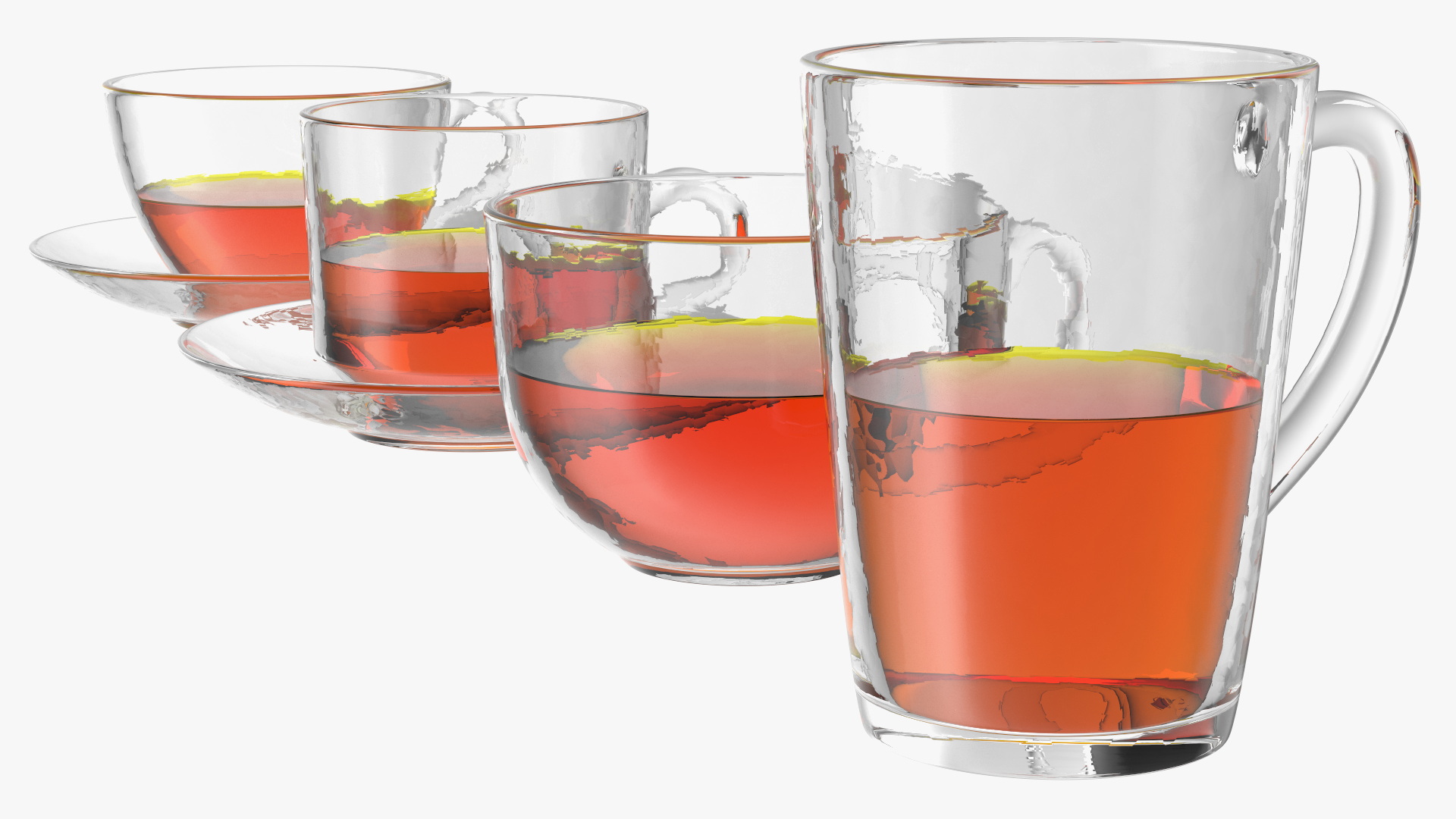 3D Glass Cup Set Half Full model