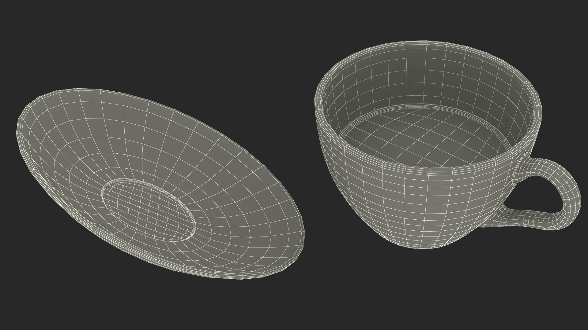 3D Glass Cup Set Half Full model