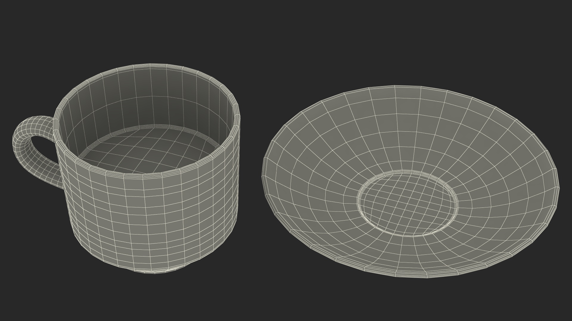 3D Glass Cup Set Half Full model