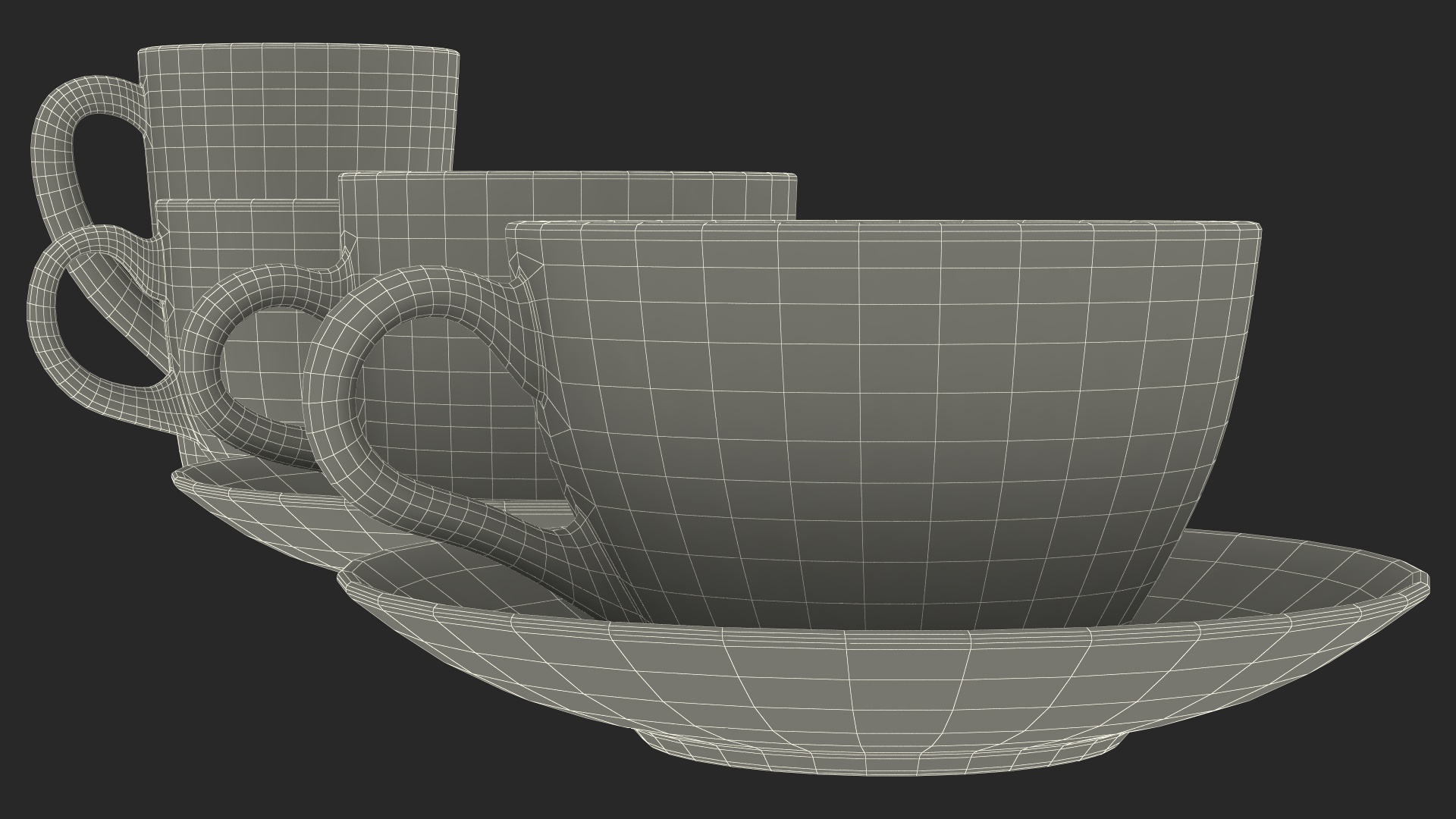 3D Glass Cup Set Half Full model