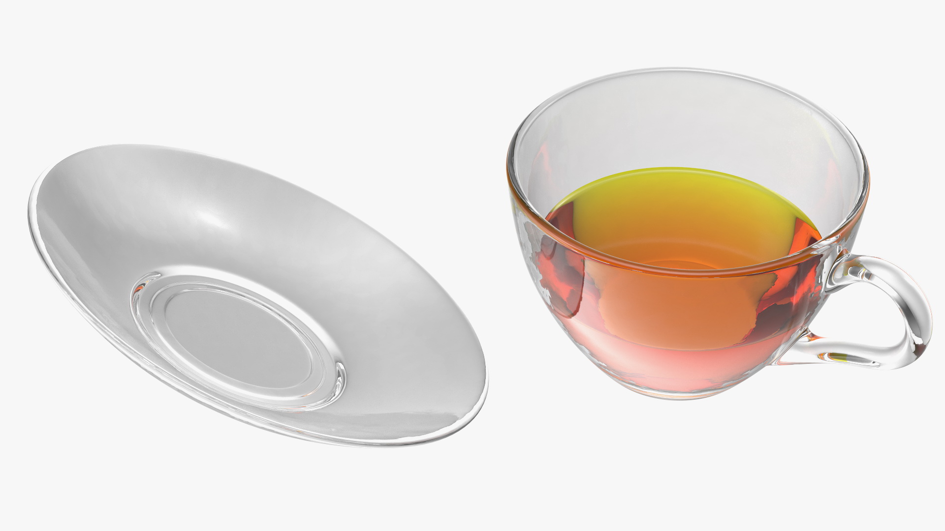 3D Glass Cup Set Half Full model