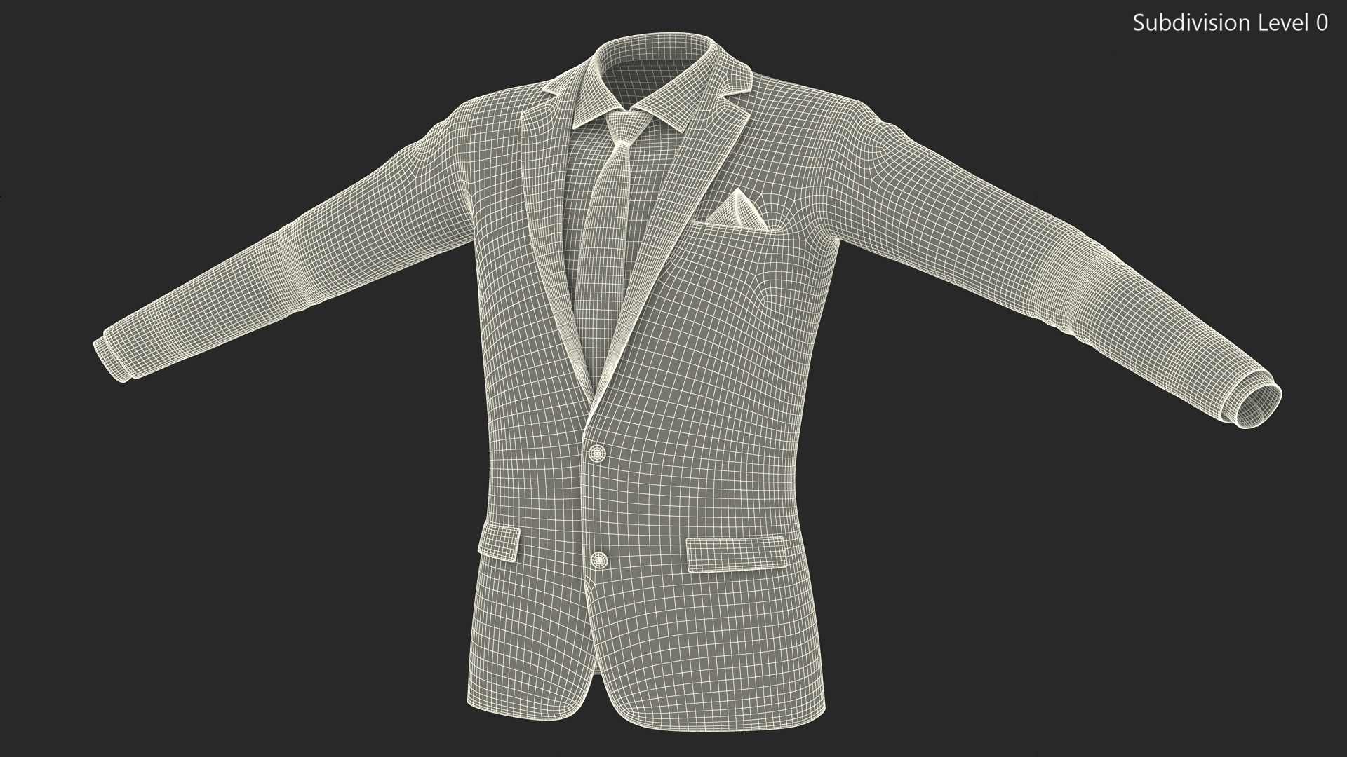 3D model Mens Formal Blazer and Necktie