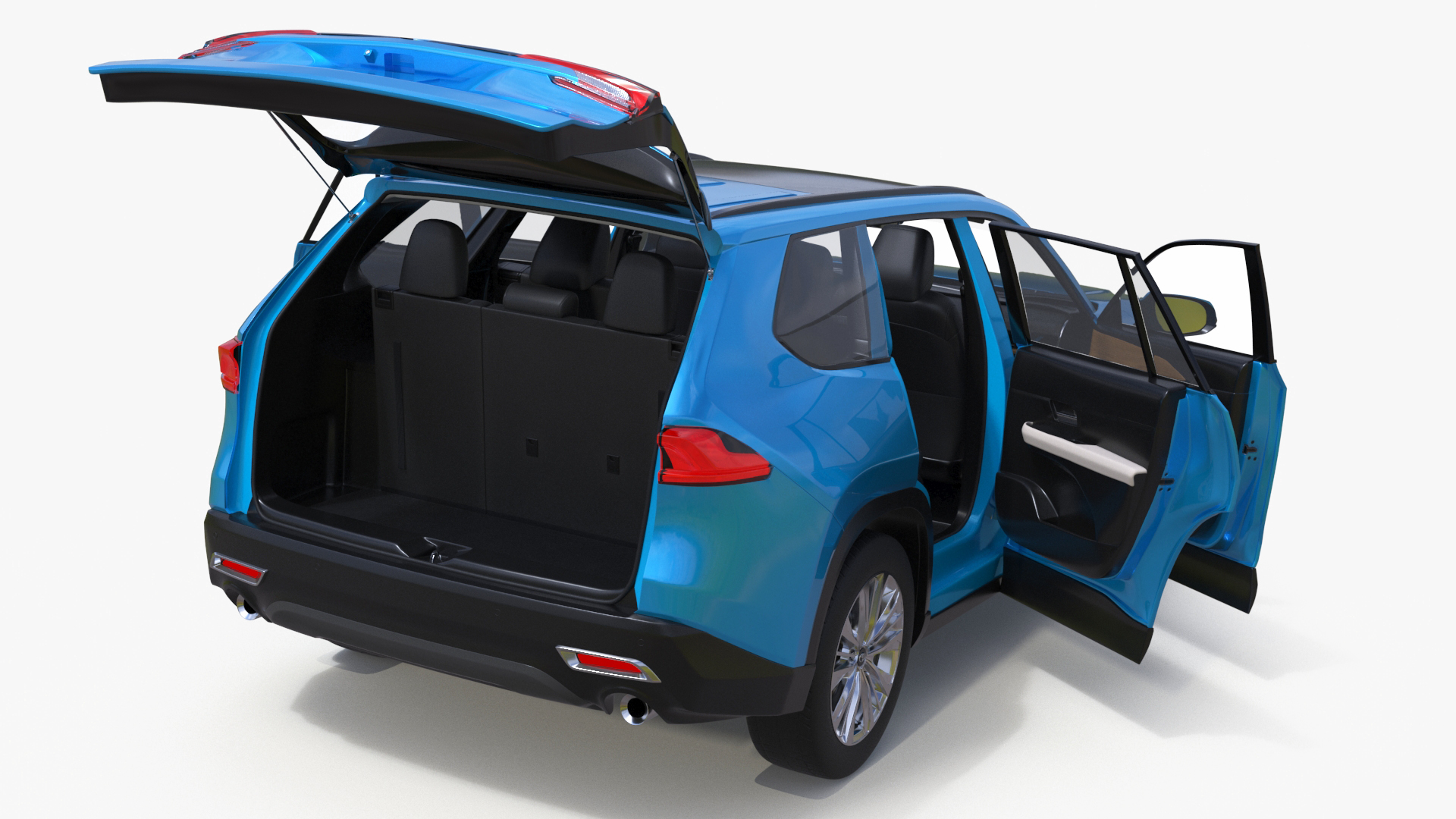 Modern SUV Car Blue 3D model