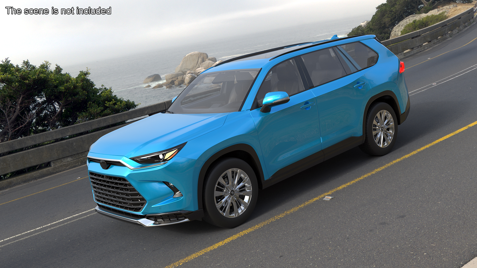 Modern SUV Car Blue 3D model