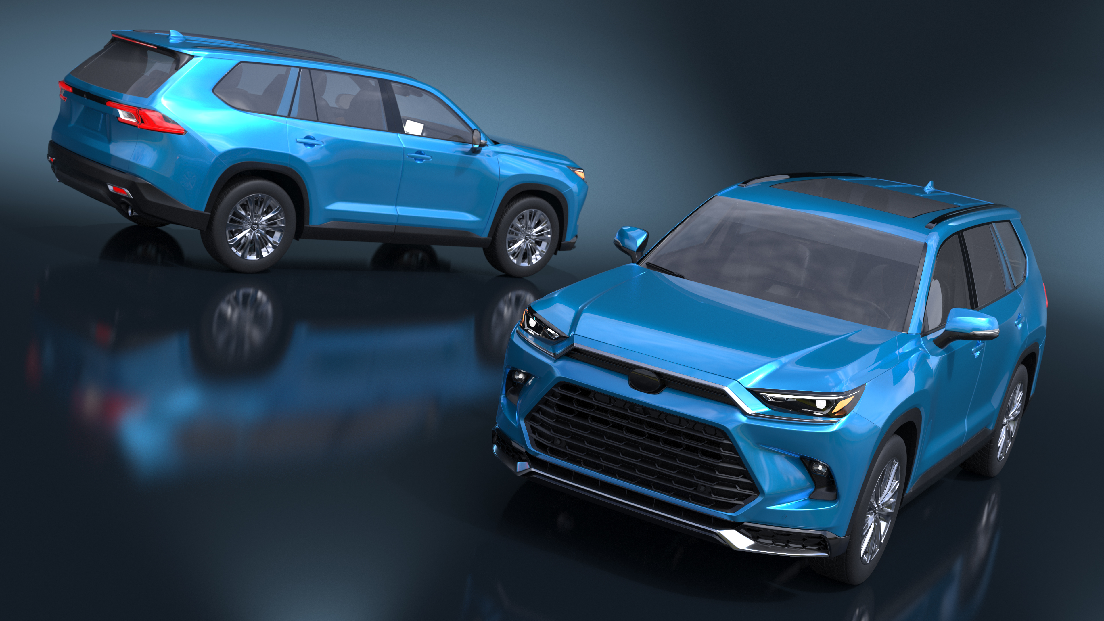 Modern SUV Car Blue 3D model