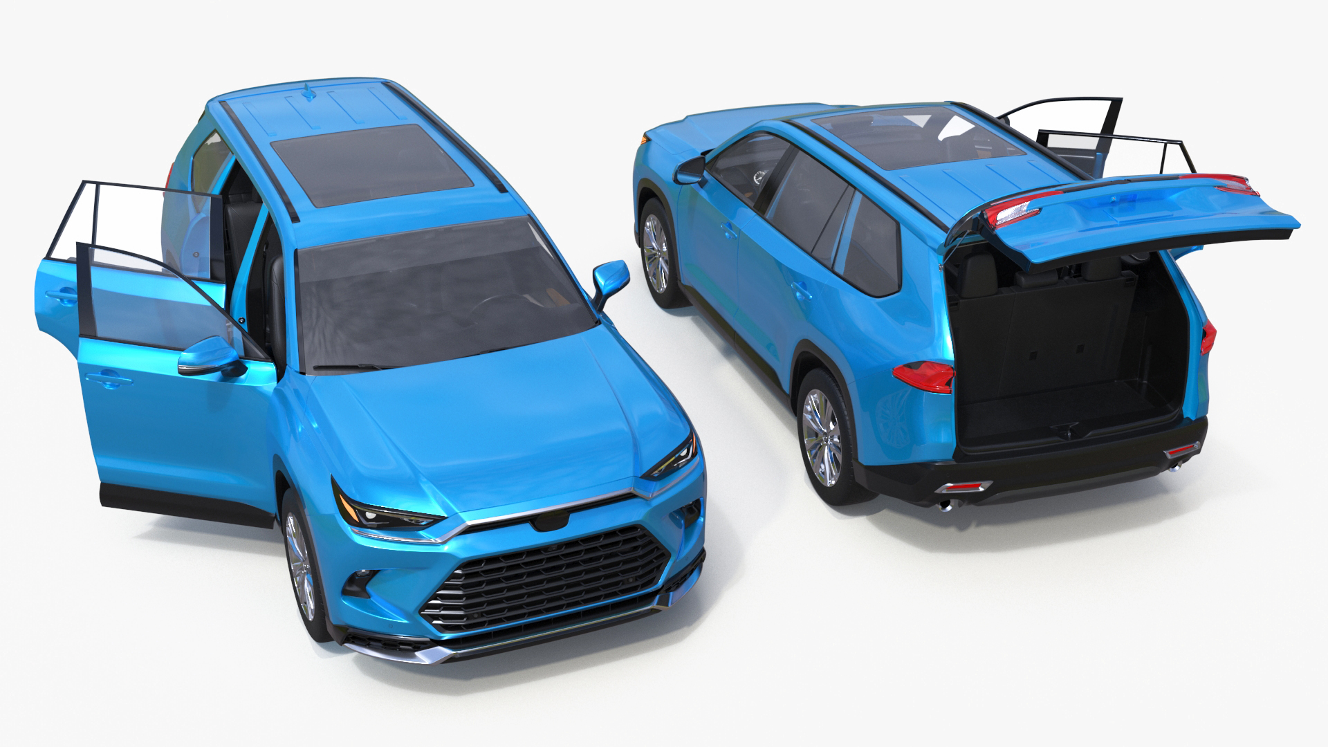 Modern SUV Car Blue 3D model