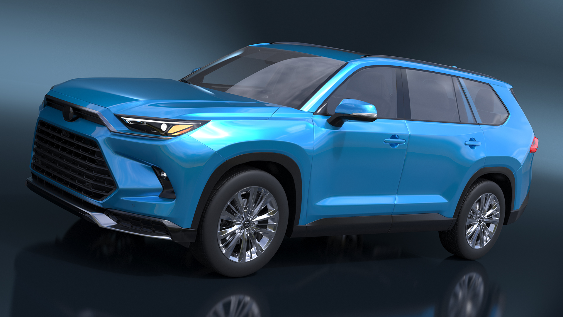 Modern SUV Car Blue 3D model