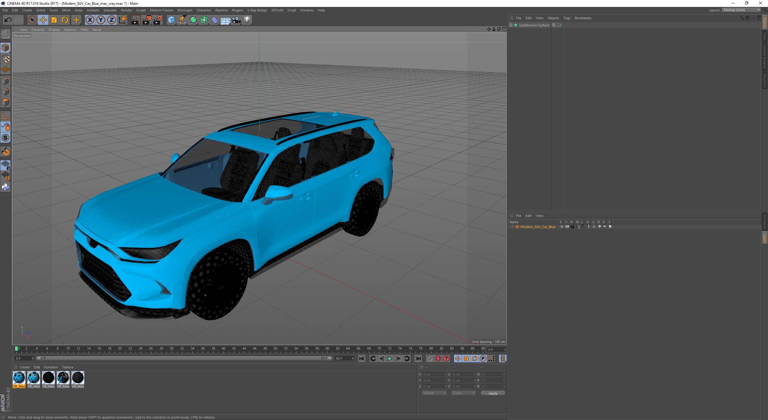 Modern SUV Car Blue 3D model