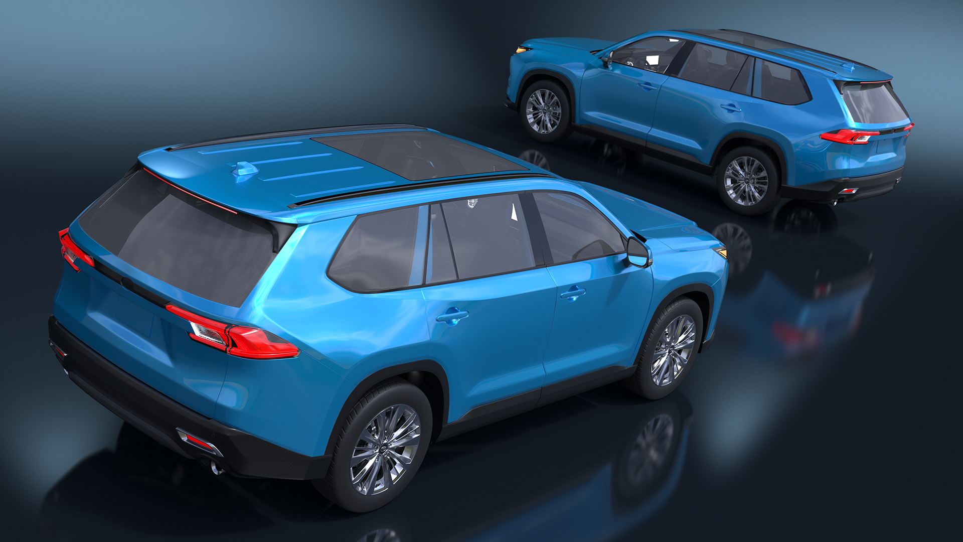 Modern SUV Car Blue 3D model