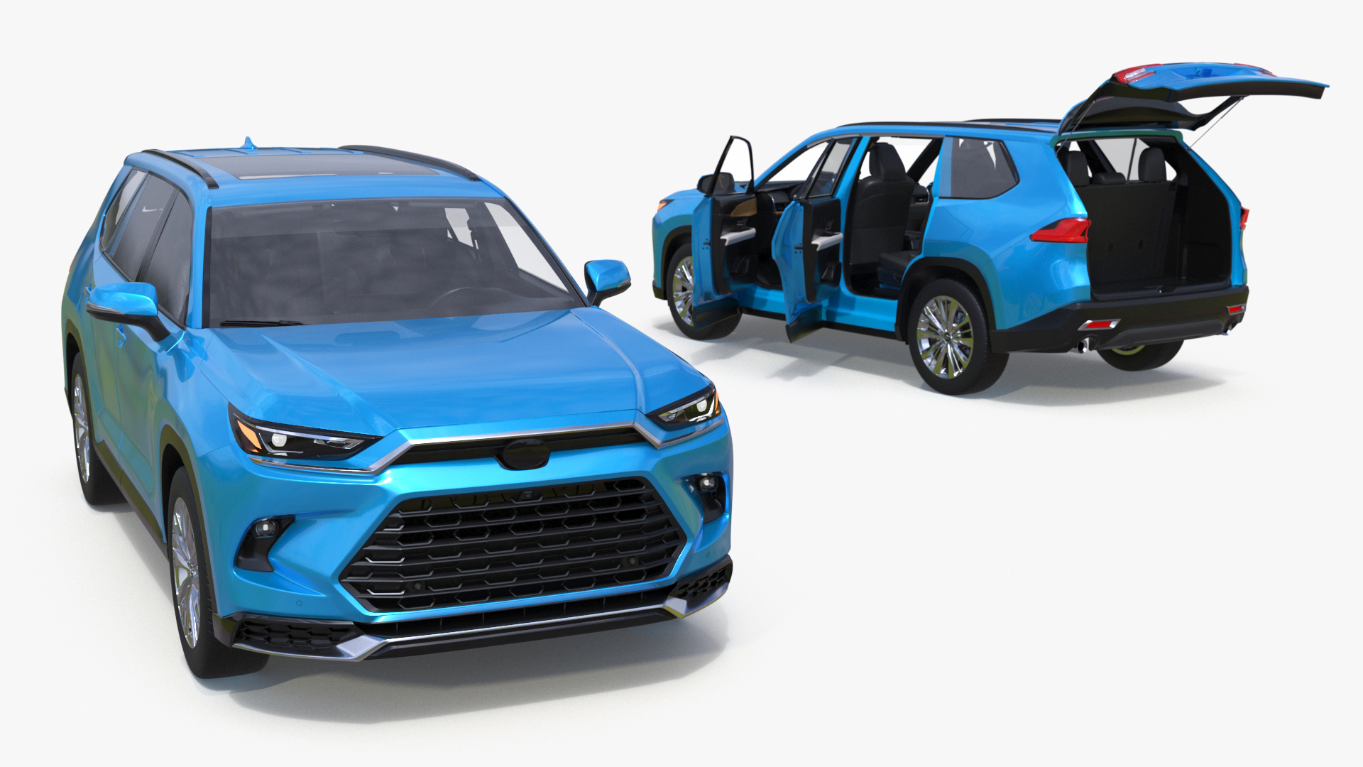 Modern SUV Car Blue 3D model