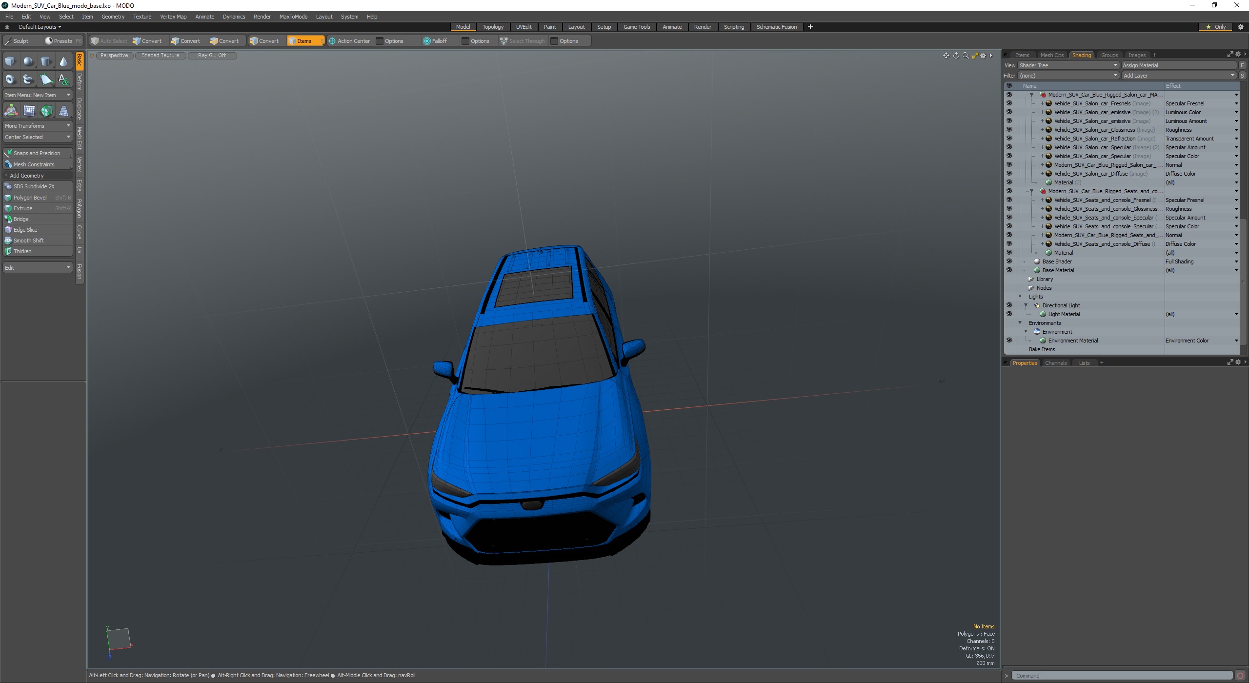 Modern SUV Car Blue 3D model