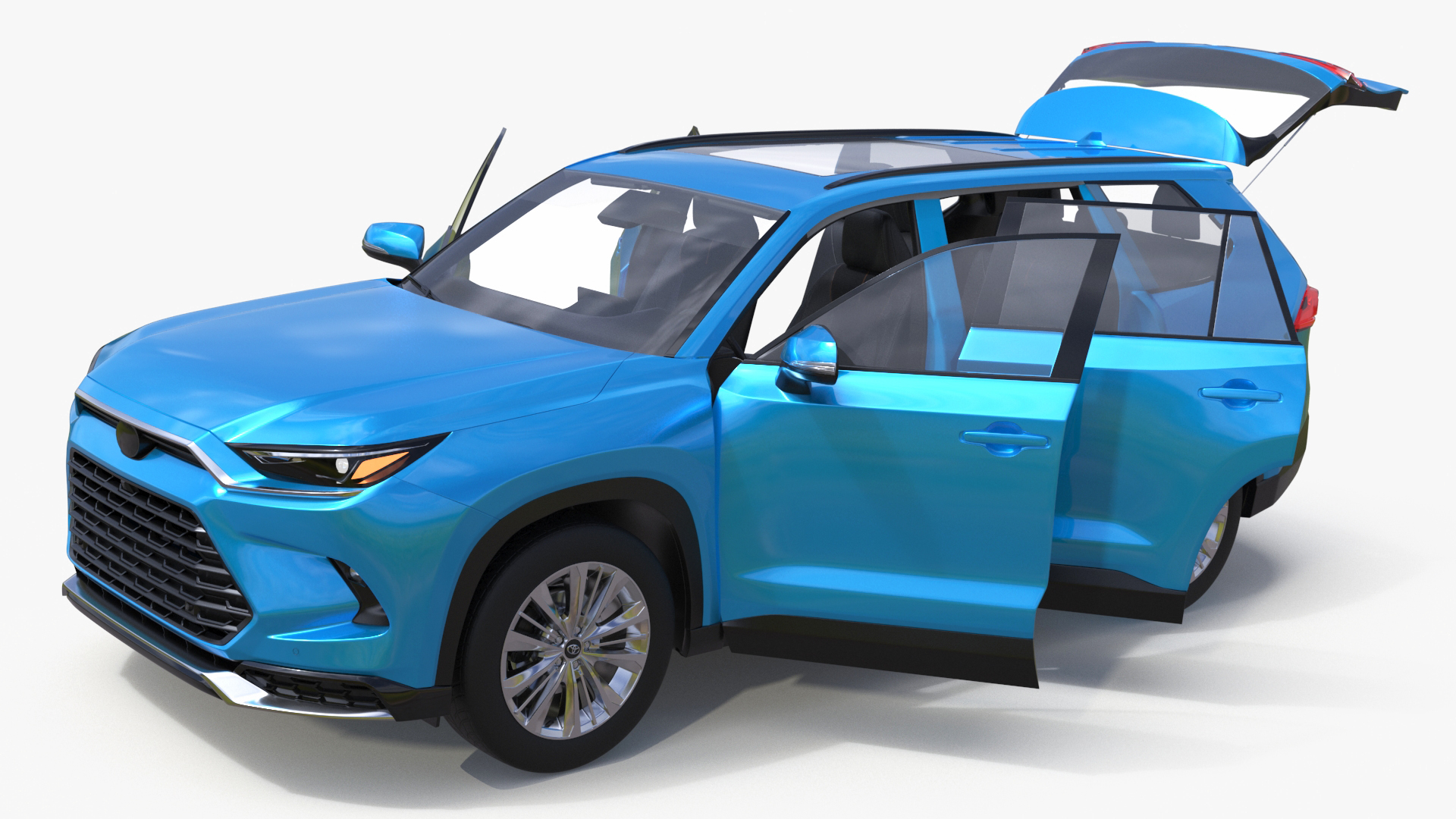 Modern SUV Car Blue 3D model