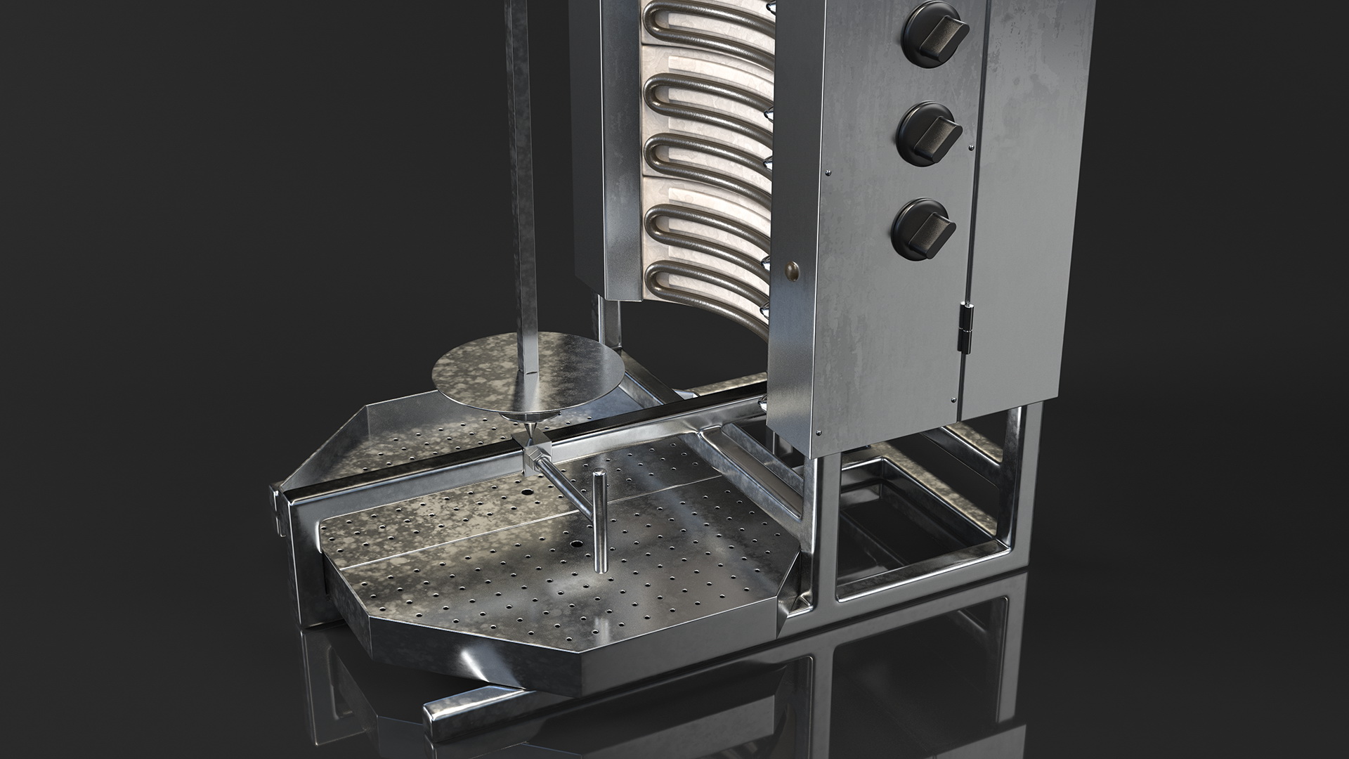 3D Vertical Rotisserie Grill For Doner Kebab