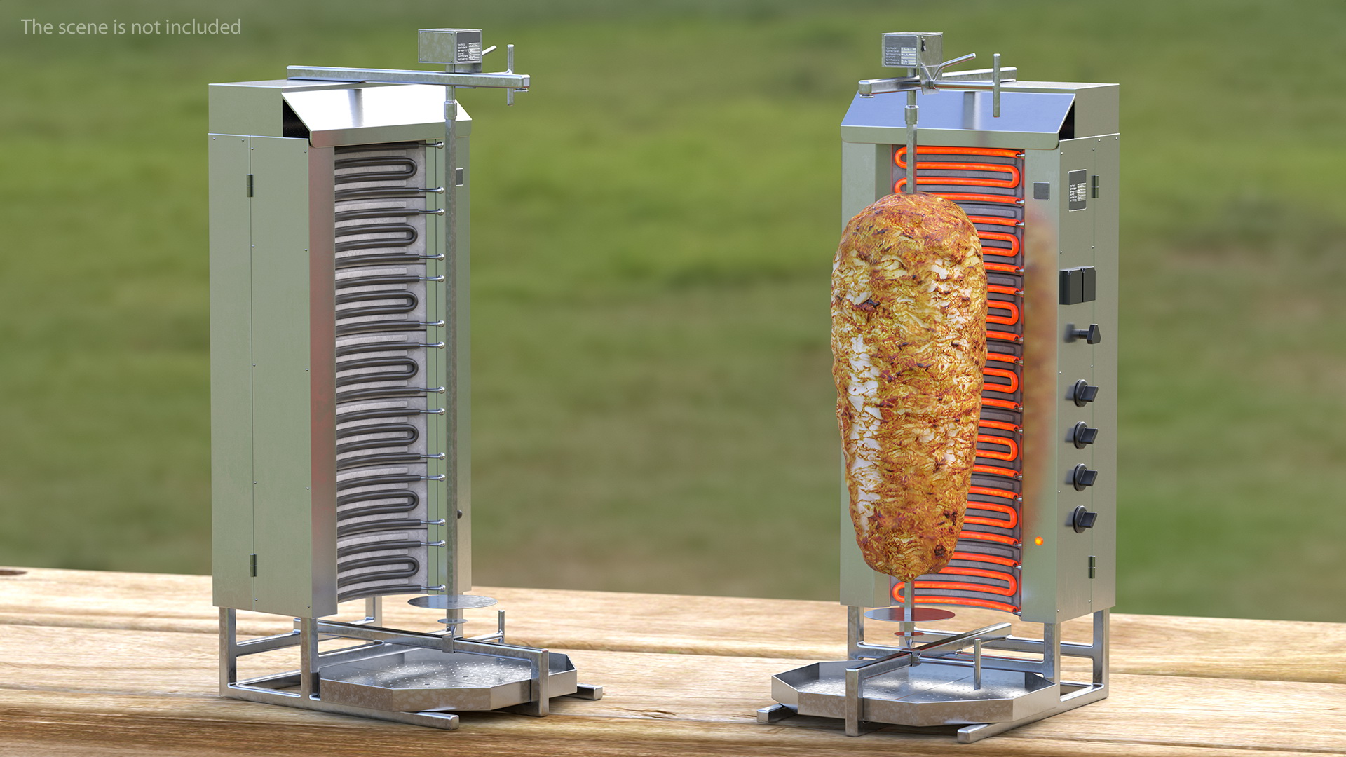 3D Vertical Rotisserie Grill For Doner Kebab