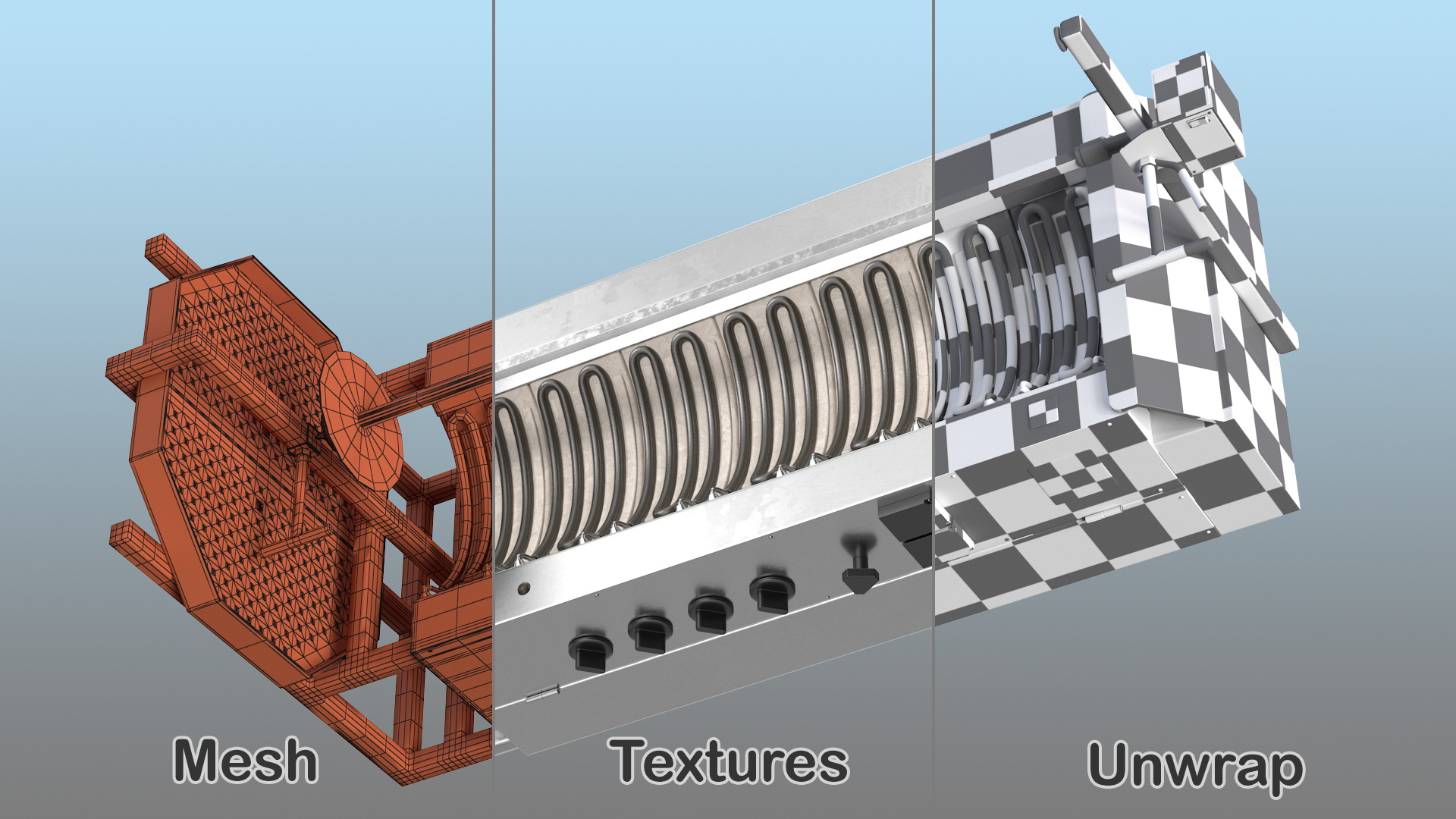 3D Vertical Rotisserie Grill For Doner Kebab