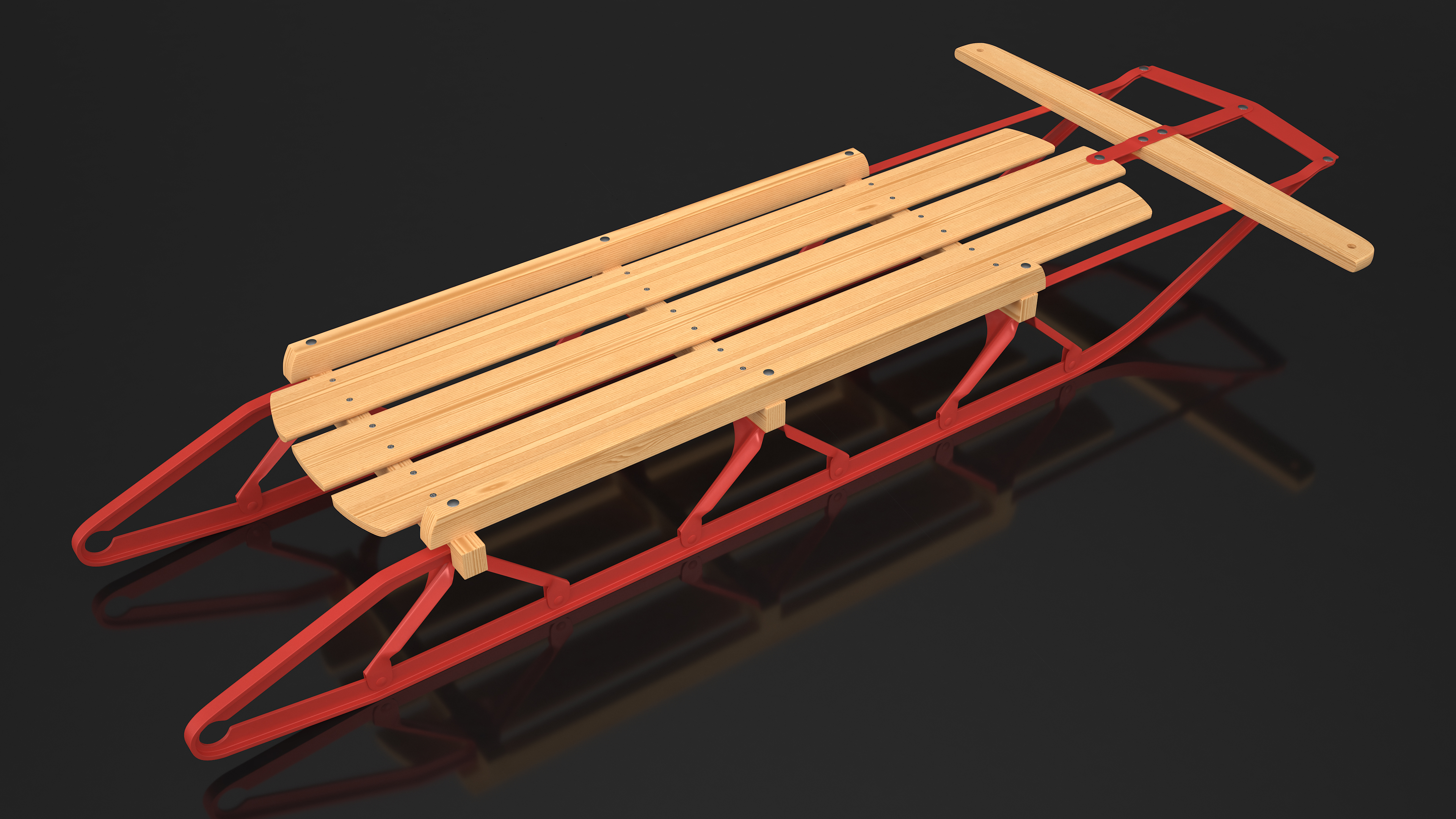 3D Wooden Snow Sled