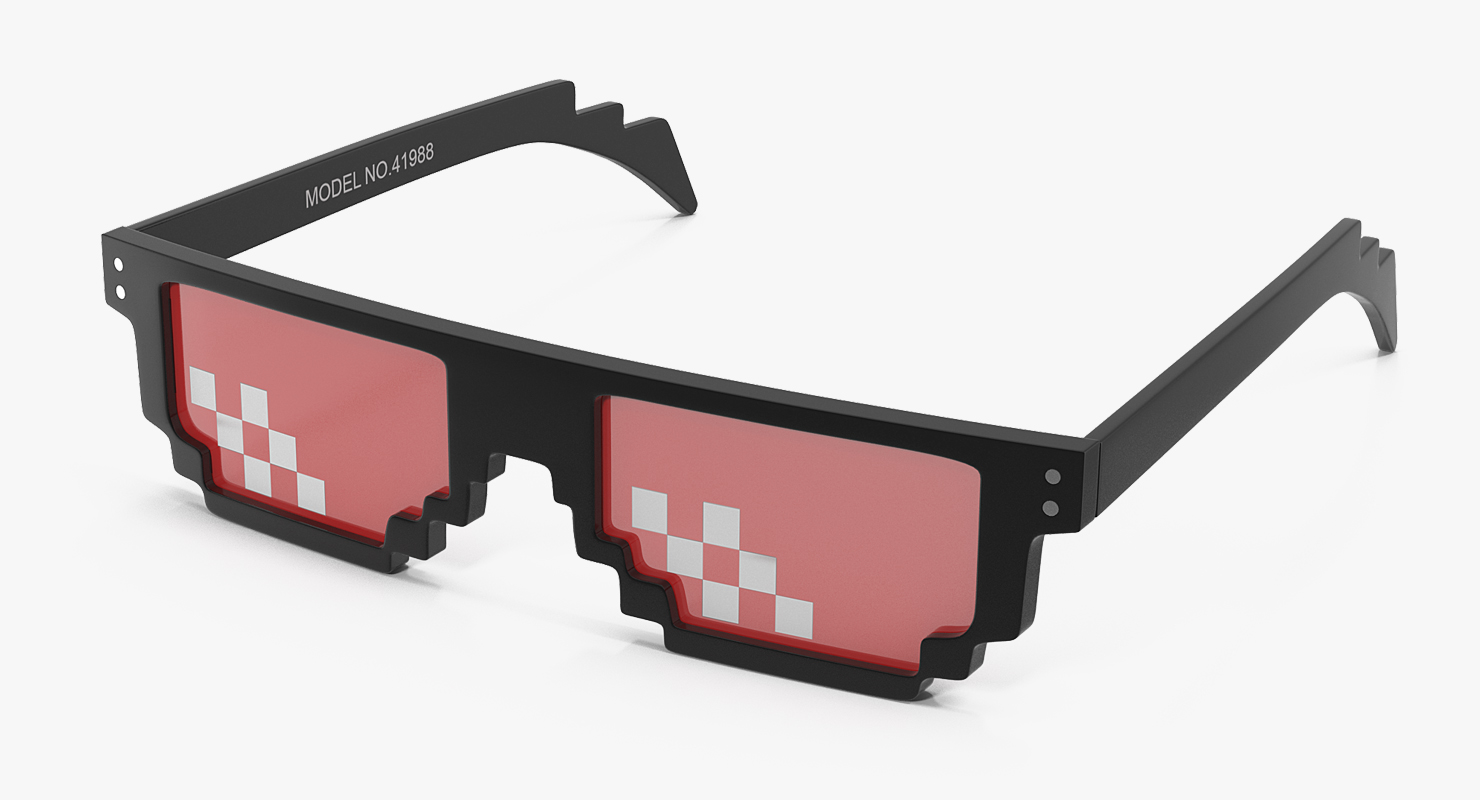 Pixelated Party Unisex Fun Sunglasses 3D