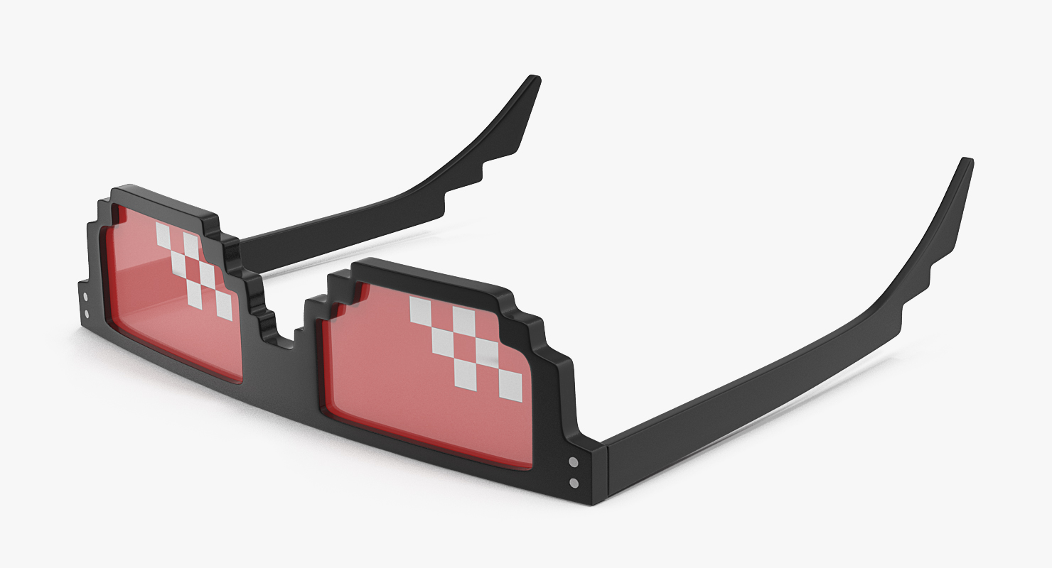 Pixelated Party Unisex Fun Sunglasses 3D